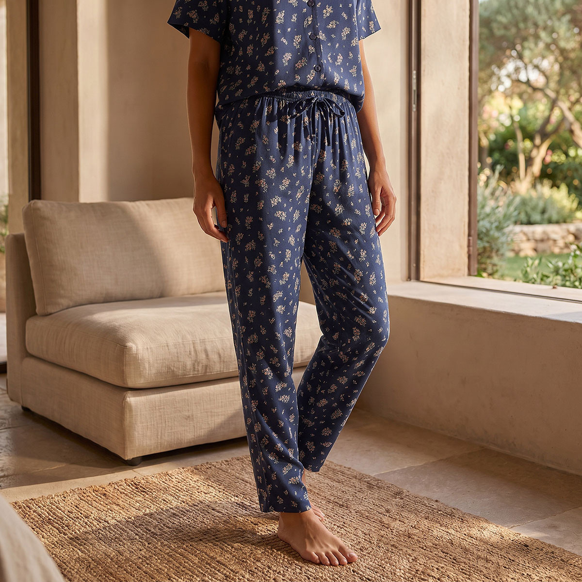 Splash Intimates Floral Print Shirt and Pyjama Set with Eye Mask-women-clothing-nightwear-pyjamas-longsets-image-5