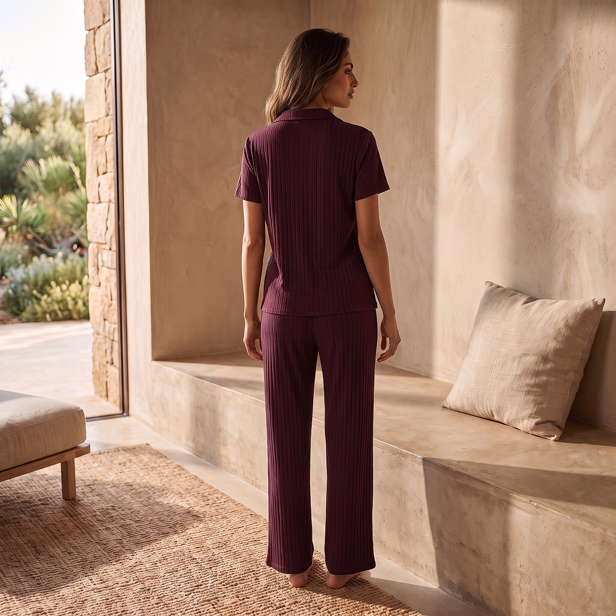 طقم بيجاما وقميص مضلع من سبلاش انتيميتس-women-clothing-nightwear-pyjamas-longsets-image-3