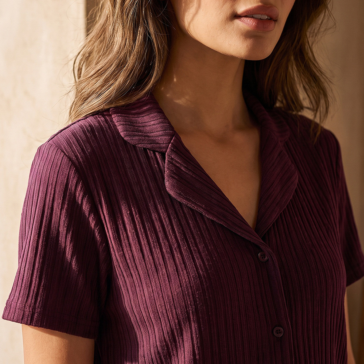 طقم بيجاما وقميص مضلع من سبلاش انتيميتس-women-clothing-nightwear-pyjamas-longsets-image-6