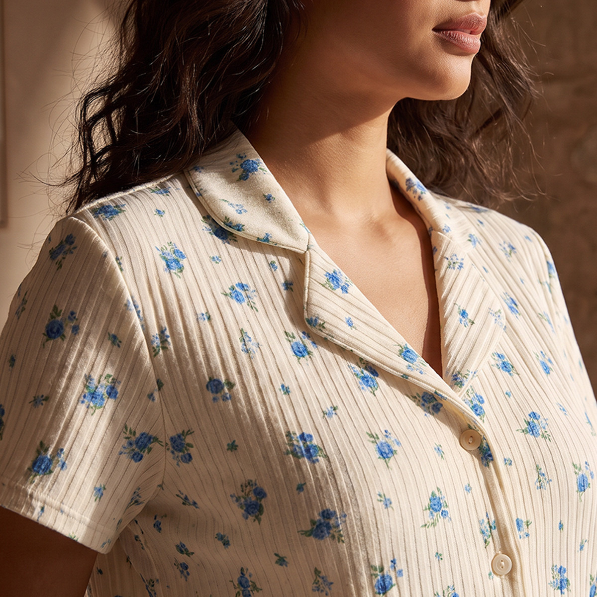 Splash Intimates Floral Print Shirt and Pyjama Set-women-clothing-nightwear-pyjamas-longsets-image-6