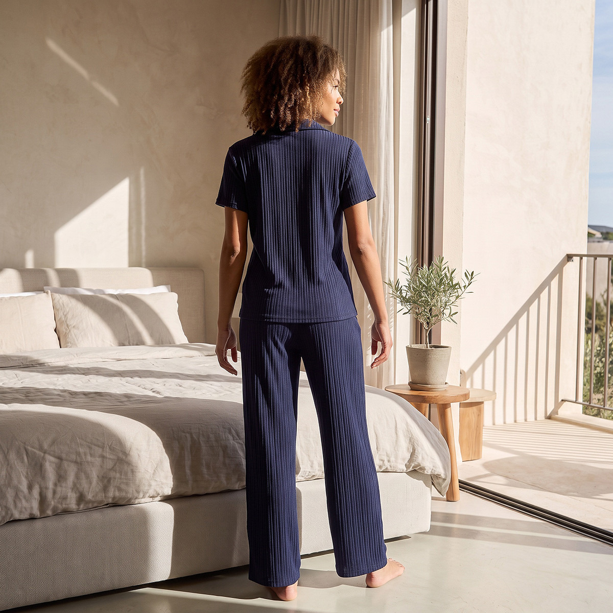 طقم بيجاما وقميص مضلع من سبلاش انتيميتس-women-clothing-nightwear-pyjamas-longsets-image-3