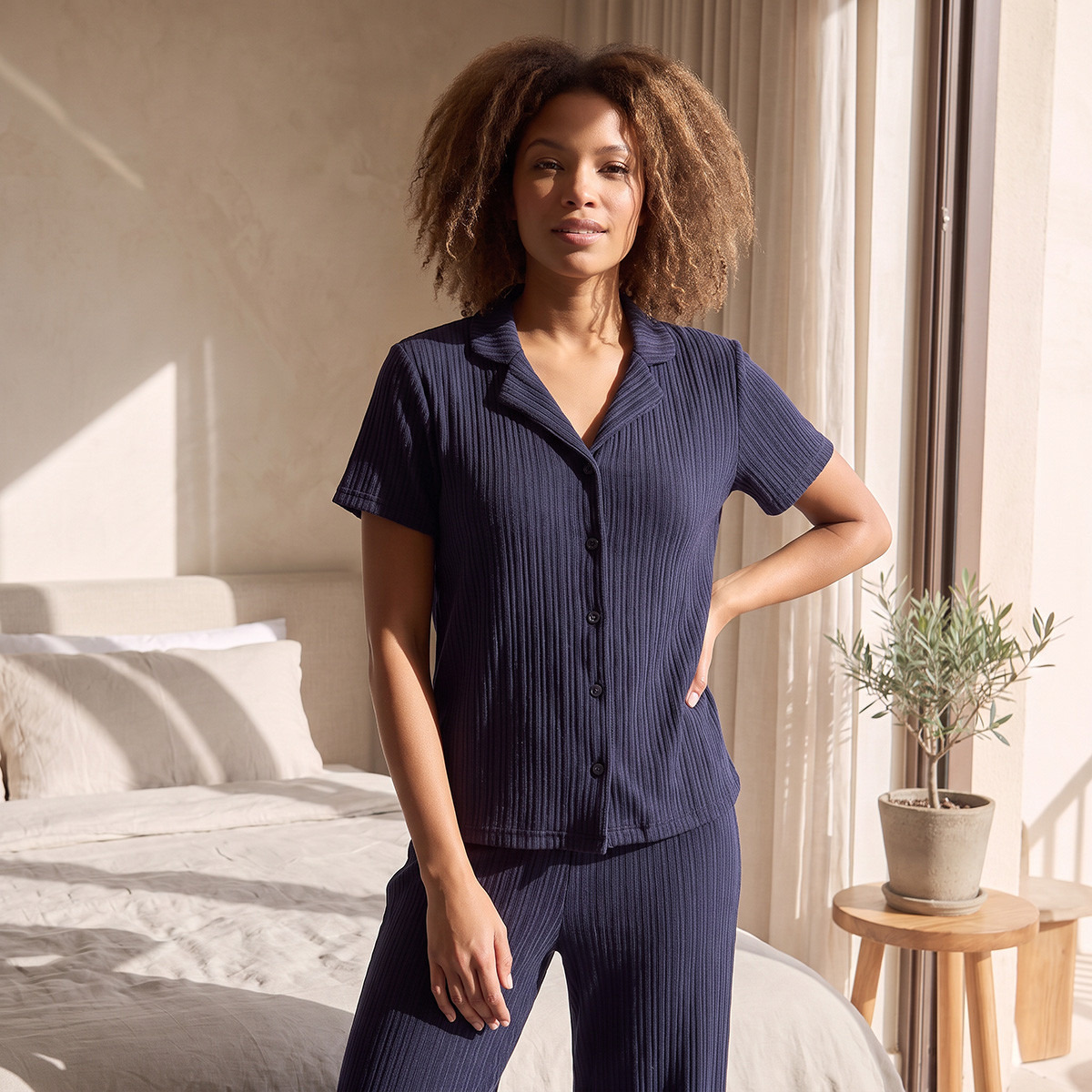 طقم بيجاما وقميص مضلع من سبلاش انتيميتس-women-clothing-nightwear-pyjamas-longsets-image-4