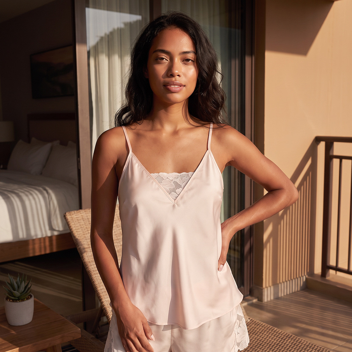 Splash Intimates Lace Trim Camisole and Shorts Set-women-clothing-nightwear-pyjamas-shortsets-image-4