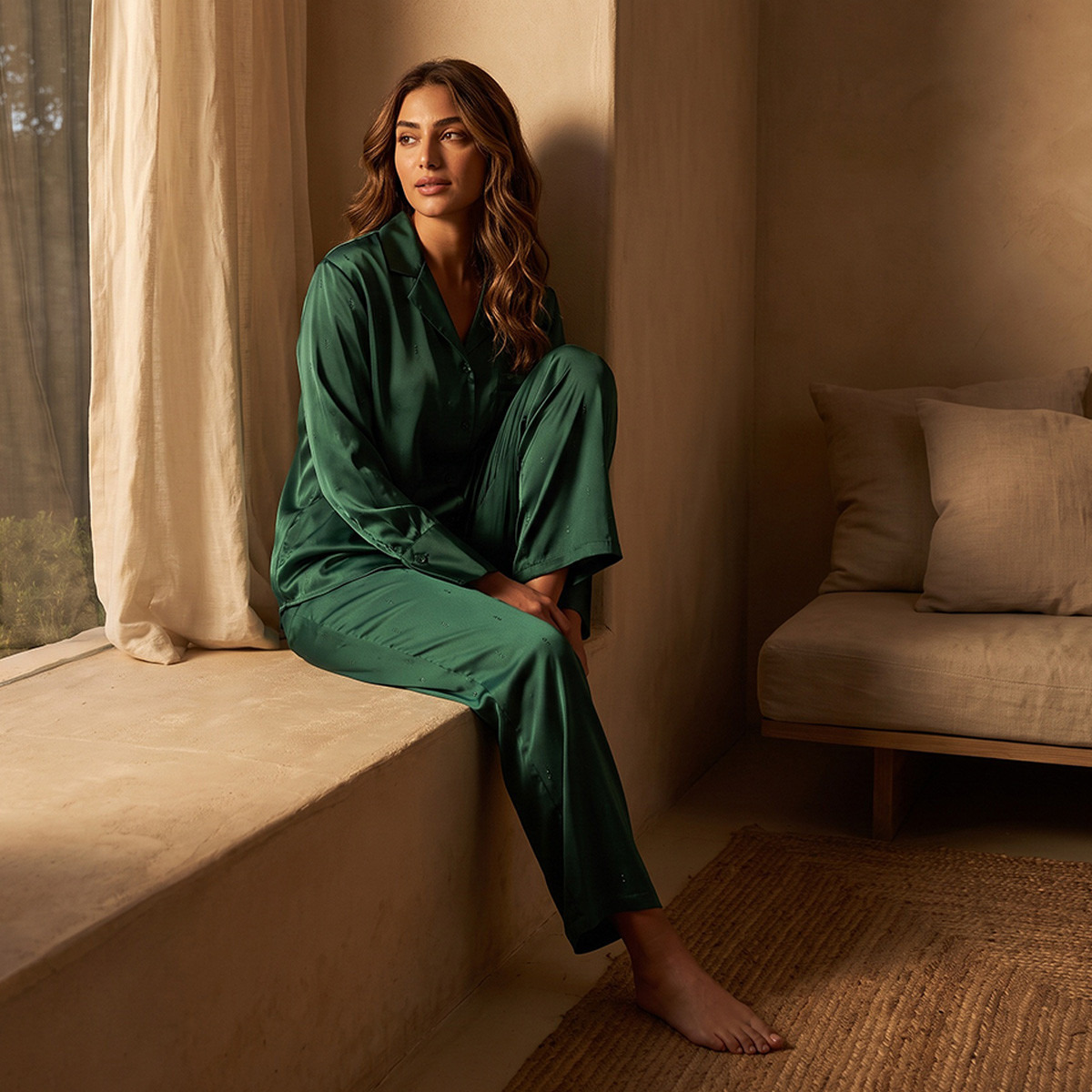 Splash Intimates Embellished Shirt and Pyjama Set-women-clothing-nightwear-pyjamas-longsets-image-1