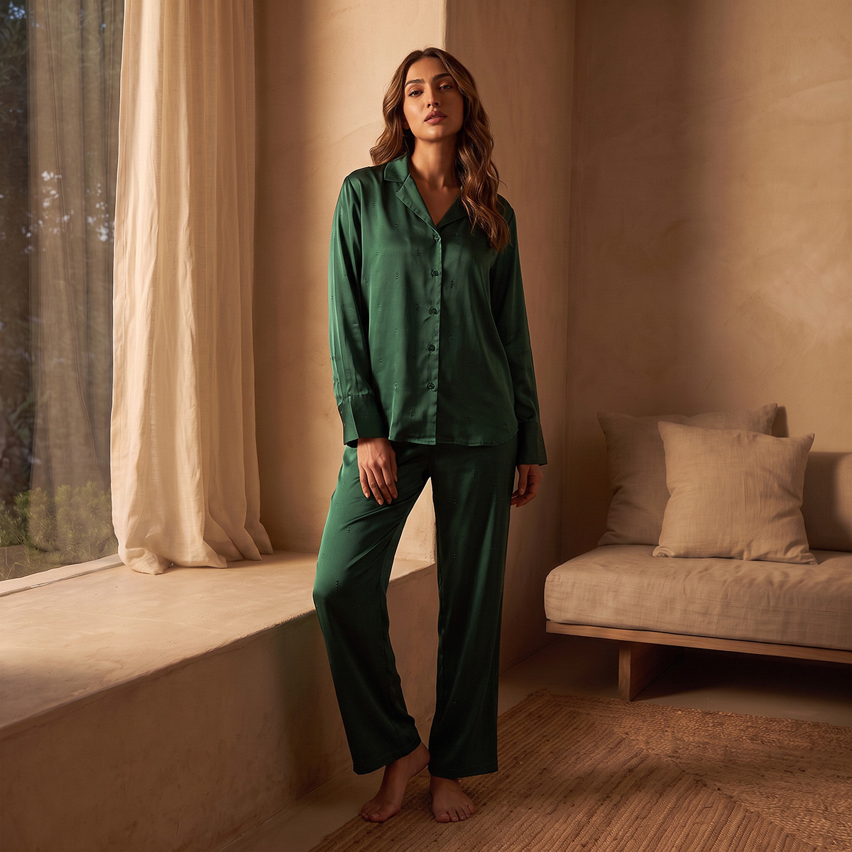 Splash Intimates Embellished Shirt and Pyjama Set-women-clothing-nightwear-pyjamas-longsets-image-2