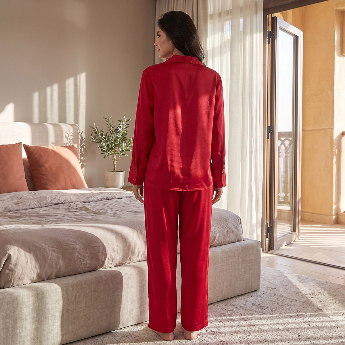 Splash Intimates Embellished Shirt and Pyjama Set-women-clothing-nightwear-pyjamas-longsets-image-3