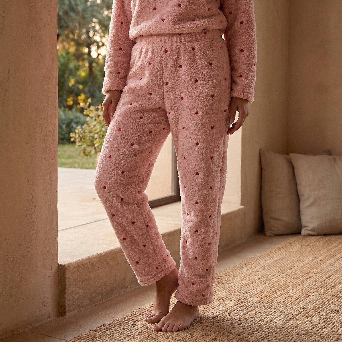 Splash Intimates Heart Embroidered Top and Pyjama Set-women-winterwear-nightwear-image-5