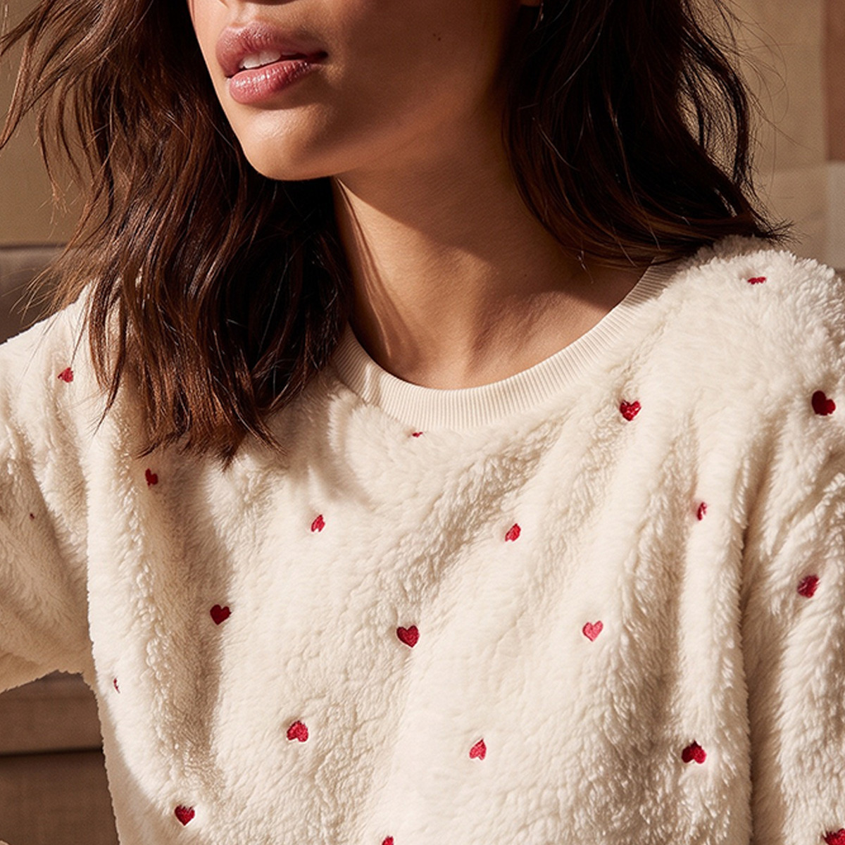 Splash Intimates Heart Embroidered Top and Pyjama Set-women-winterwear-nightwear-image-6