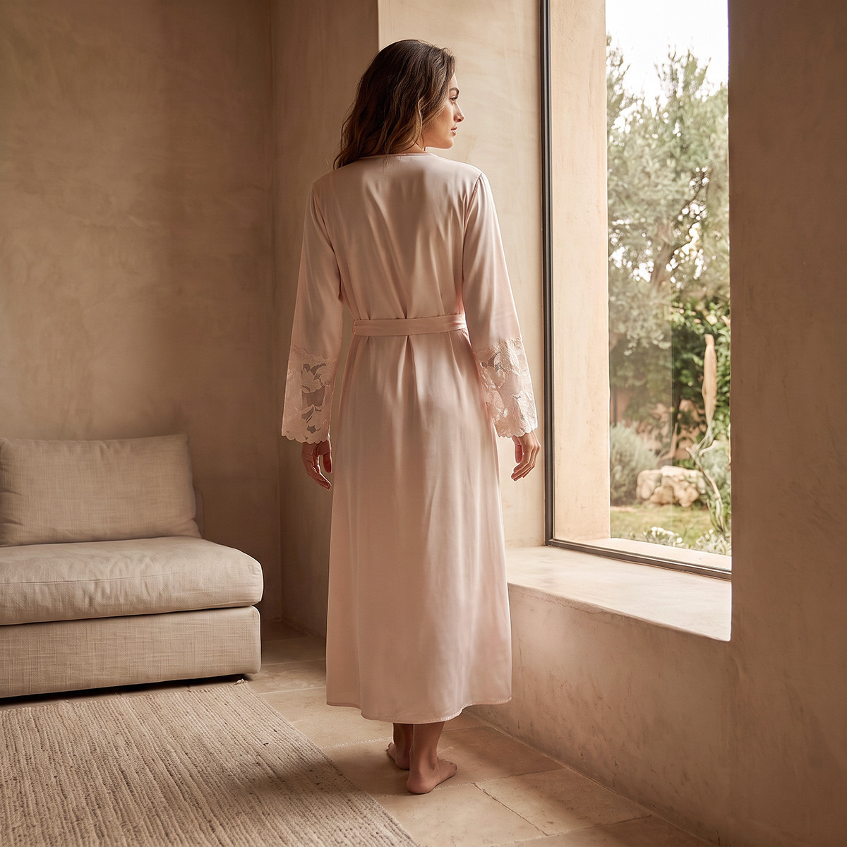 روب نوم مزين بالدانتيل مع حزام من سبلاش انتيميتس-women-clothing-nightwear-robes-image-3