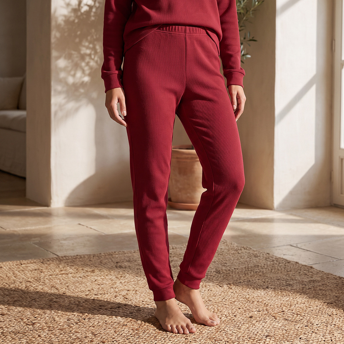 Splash Intimates Waffle Textured T-shirt and Pyjama Set-women-clothing-nightwear-pyjamas-longsets-image-5