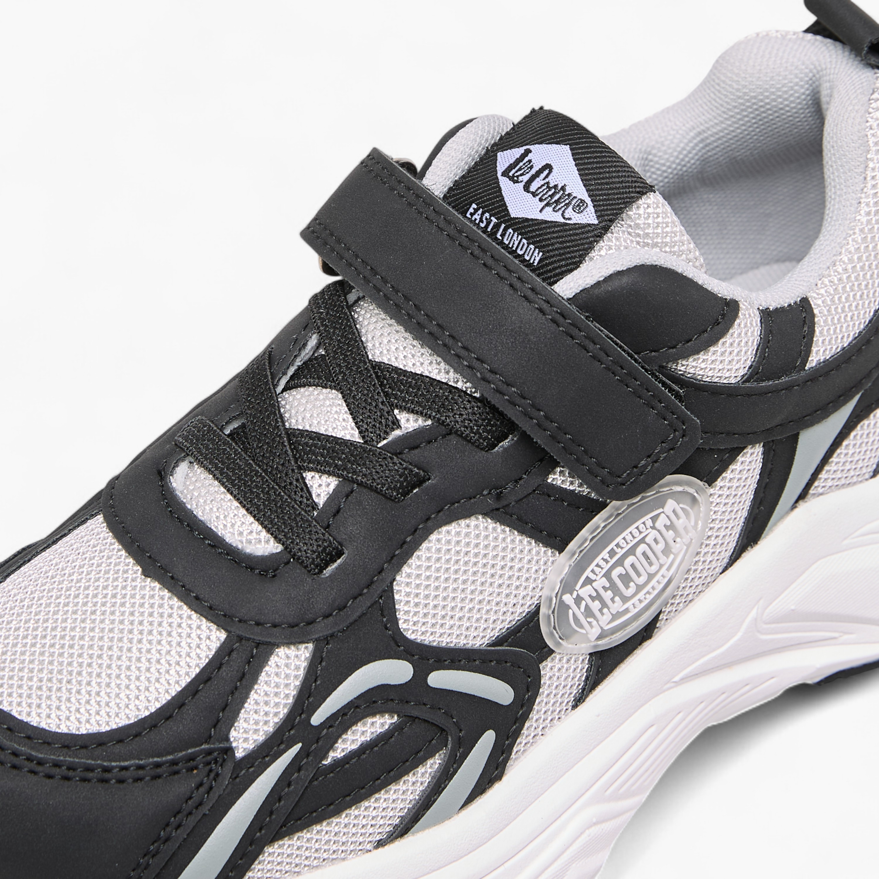 Lee Cooper Kids' Panelled Sneakers with Hook and Loop Closure-boys-shoes-sneakers-image-4
