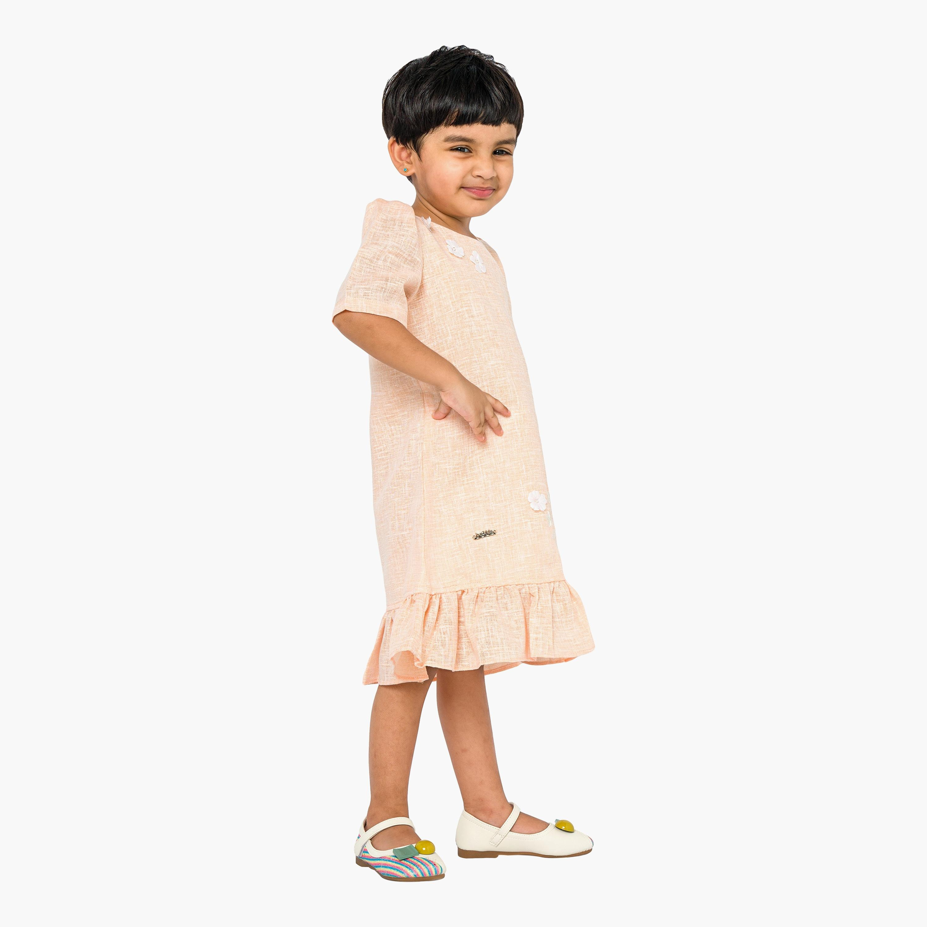 فستان مطرز بأكمام قصيرة من بيبيكلو-girls-clothing-dressesandjumpsuits-image-4