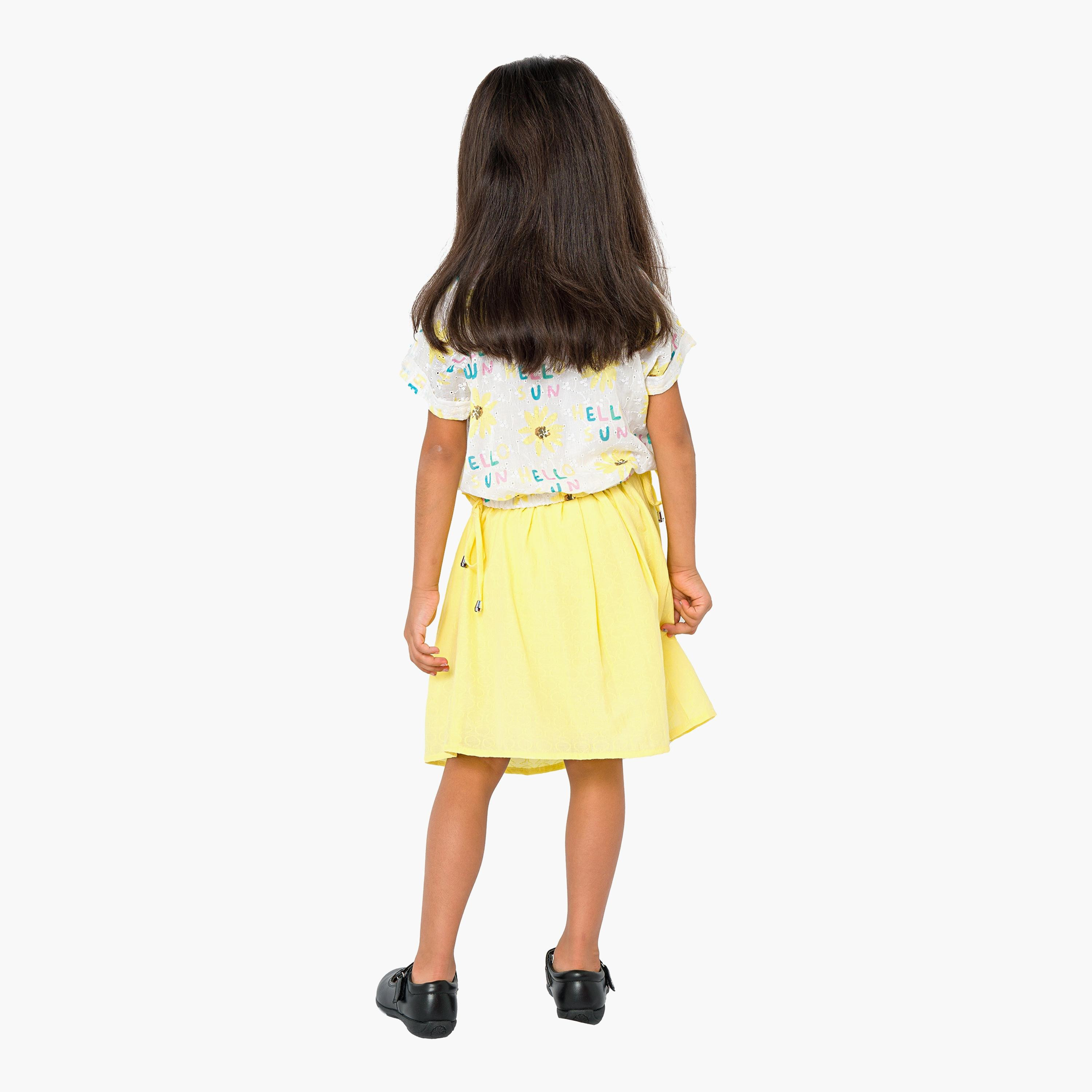 Babyqlo 2-Piece Printed Short Sleeves Shirt with Skirt-girls-clothing-setsandcoords-image-2