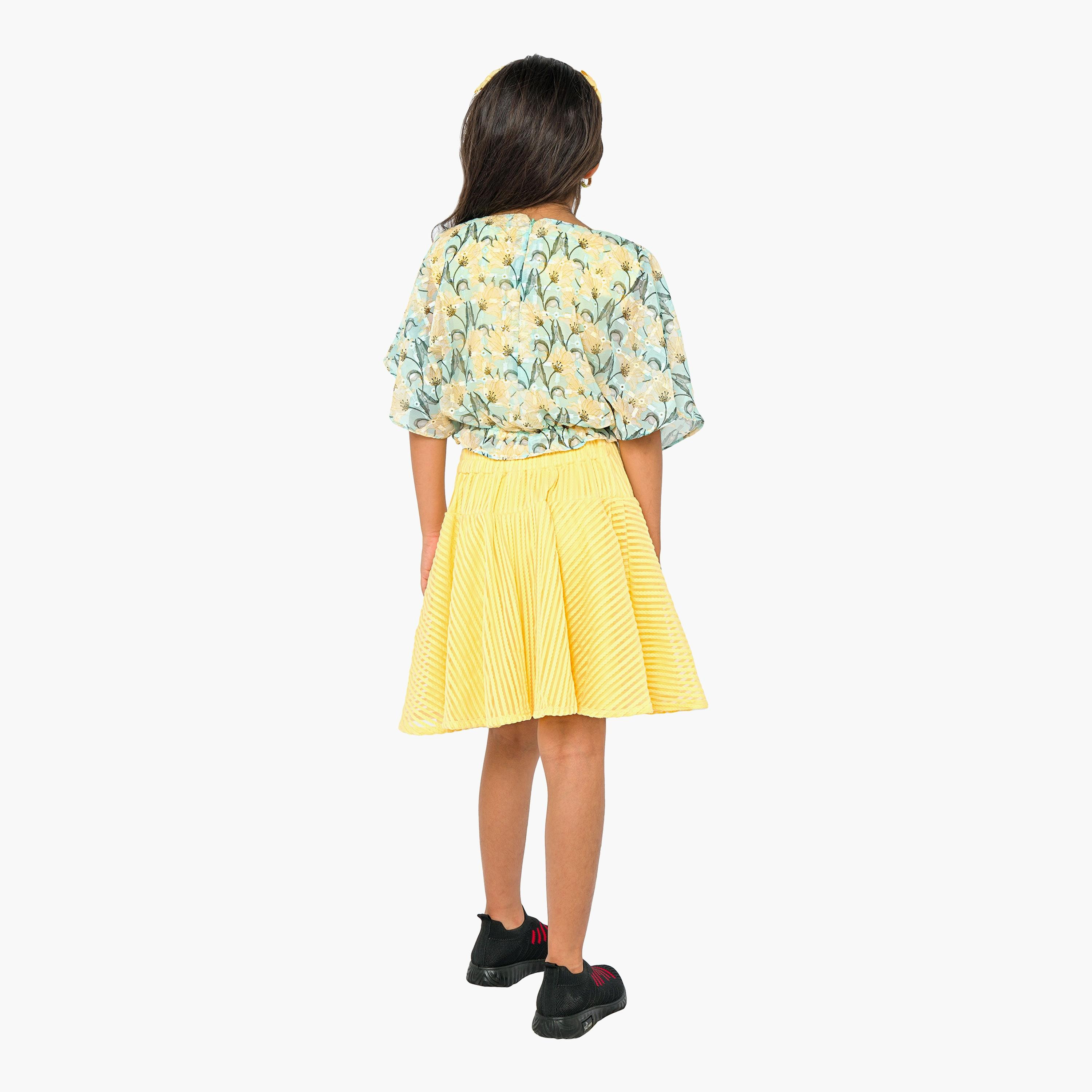 Babyqlo 2-Piece Printed Short Sleeves Top with Skirt-girls-clothing-setsandcoords-image-2