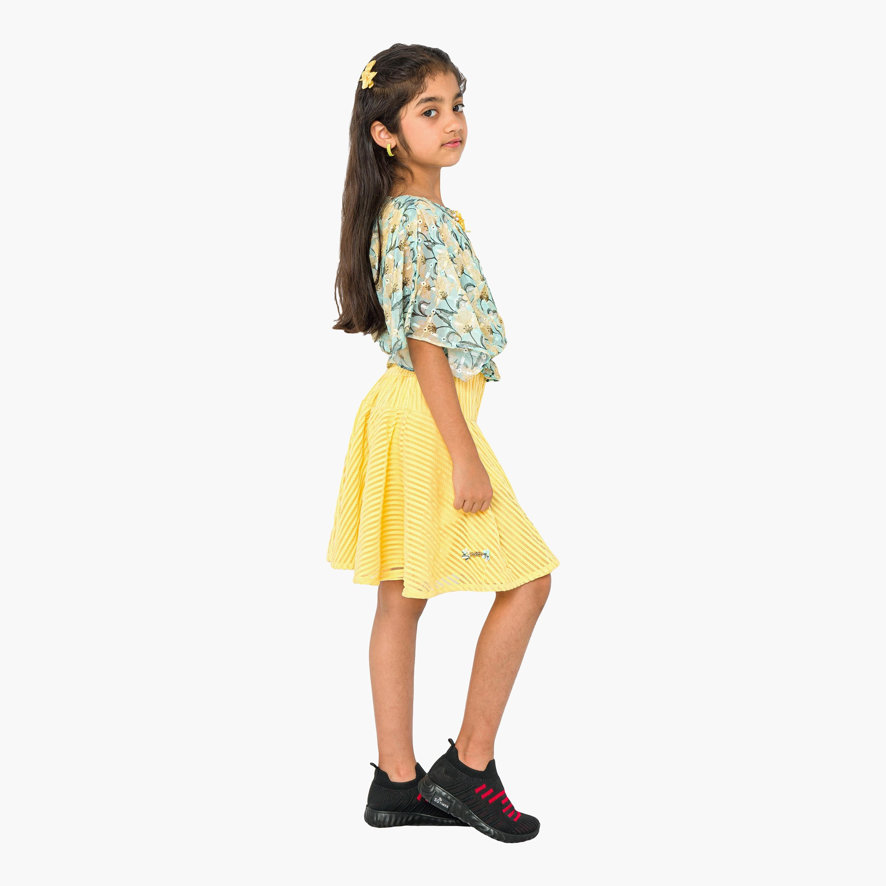 Babyqlo 2-Piece Printed Short Sleeves Top with Skirt-girls-clothing-setsandcoords-image-3