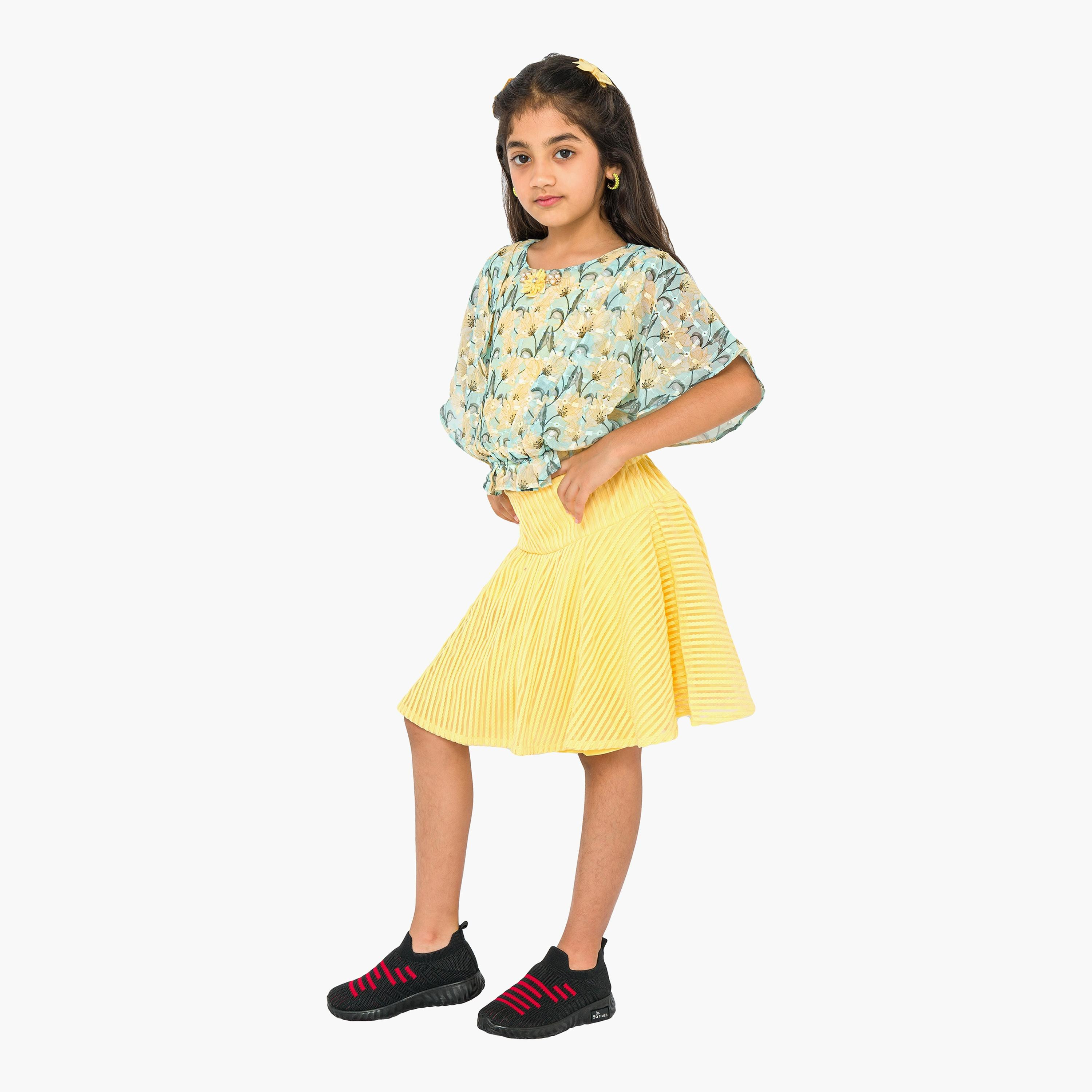 Babyqlo 2-Piece Printed Short Sleeves Top with Skirt-girls-clothing-setsandcoords-image-4
