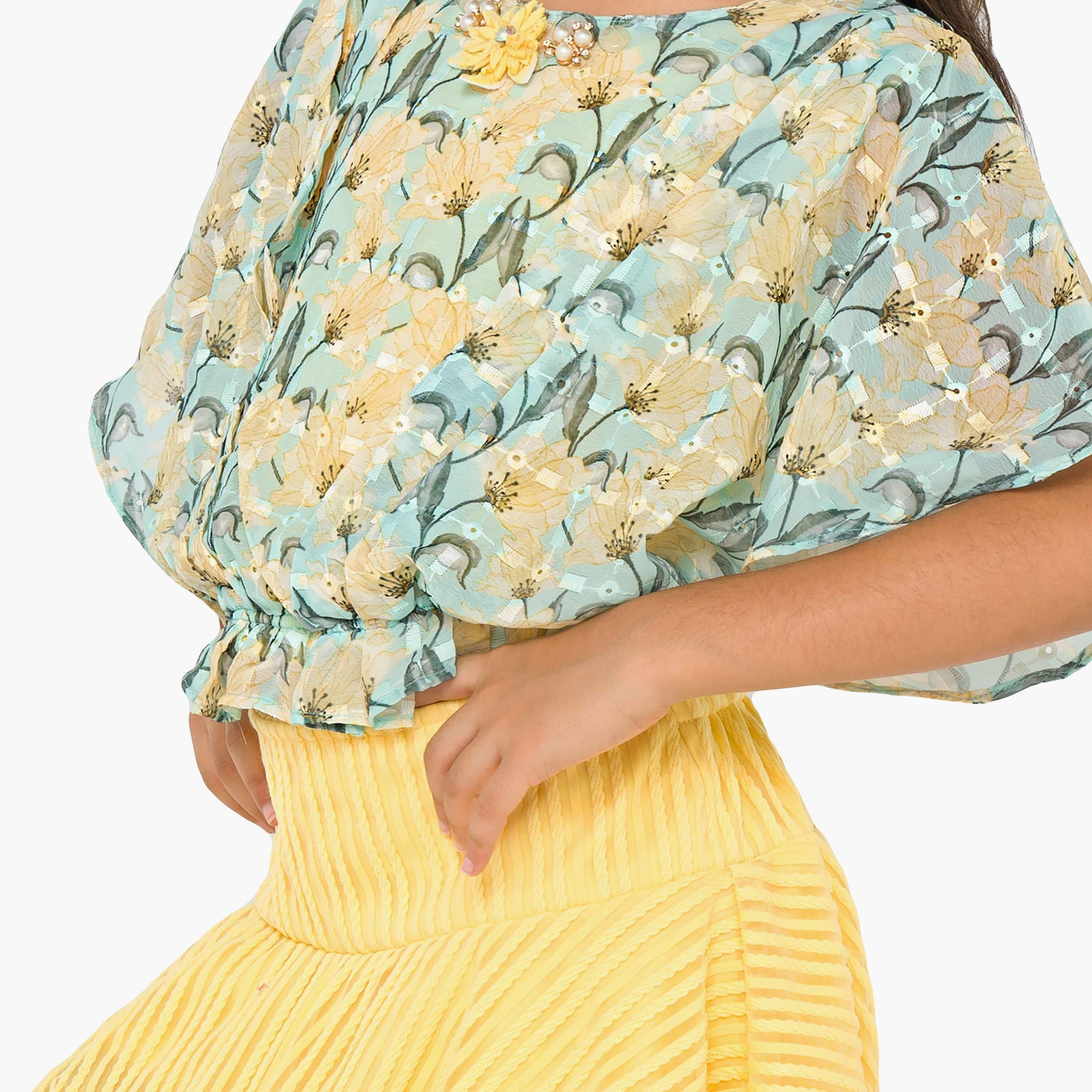 Babyqlo 2-Piece Printed Short Sleeves Top with Skirt-girls-clothing-setsandcoords-image-5