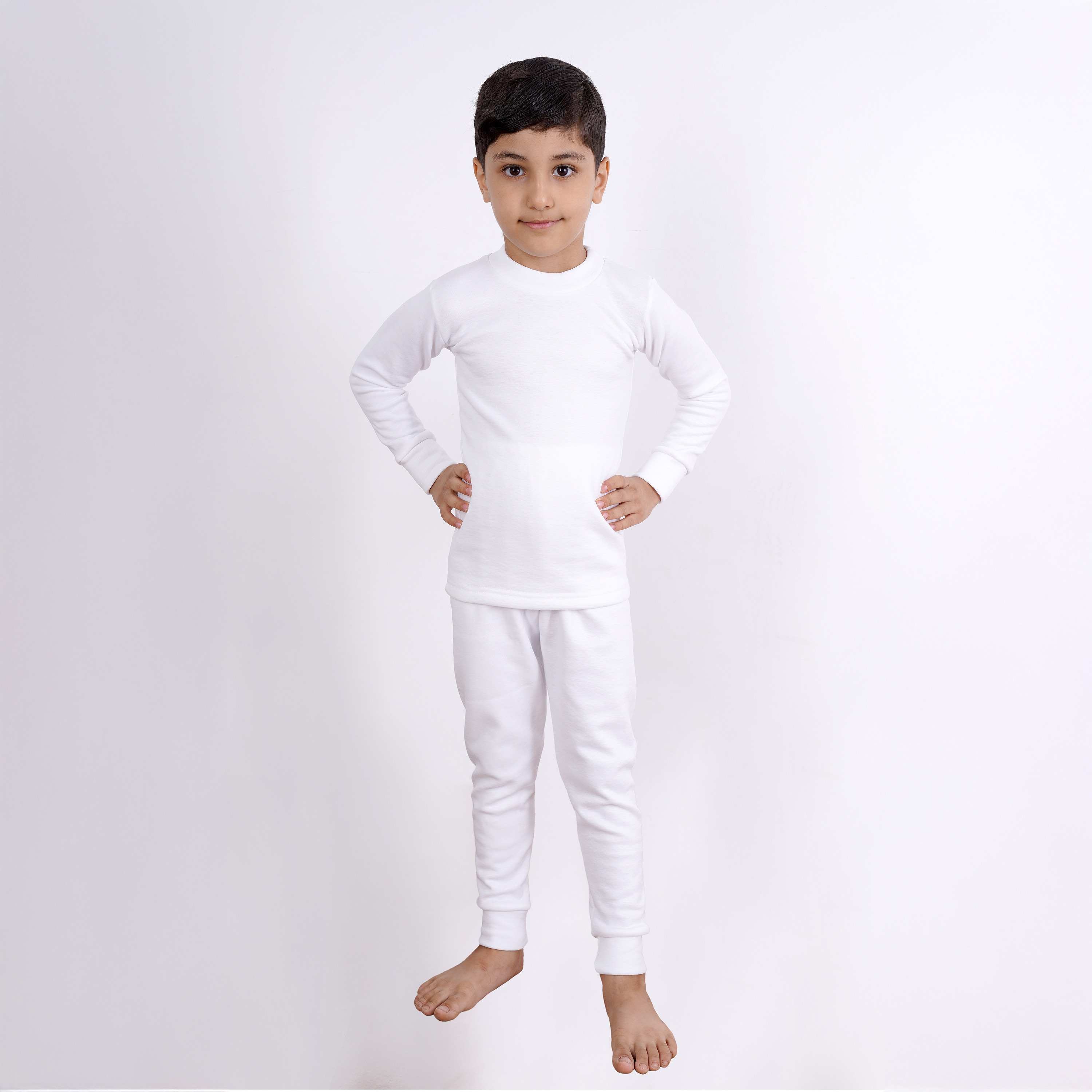 طقم بيجامة حرارية مطاطية سادة قطعتين من ماي سكوول-boys-clothing-winterwear-thermalsets-image-1