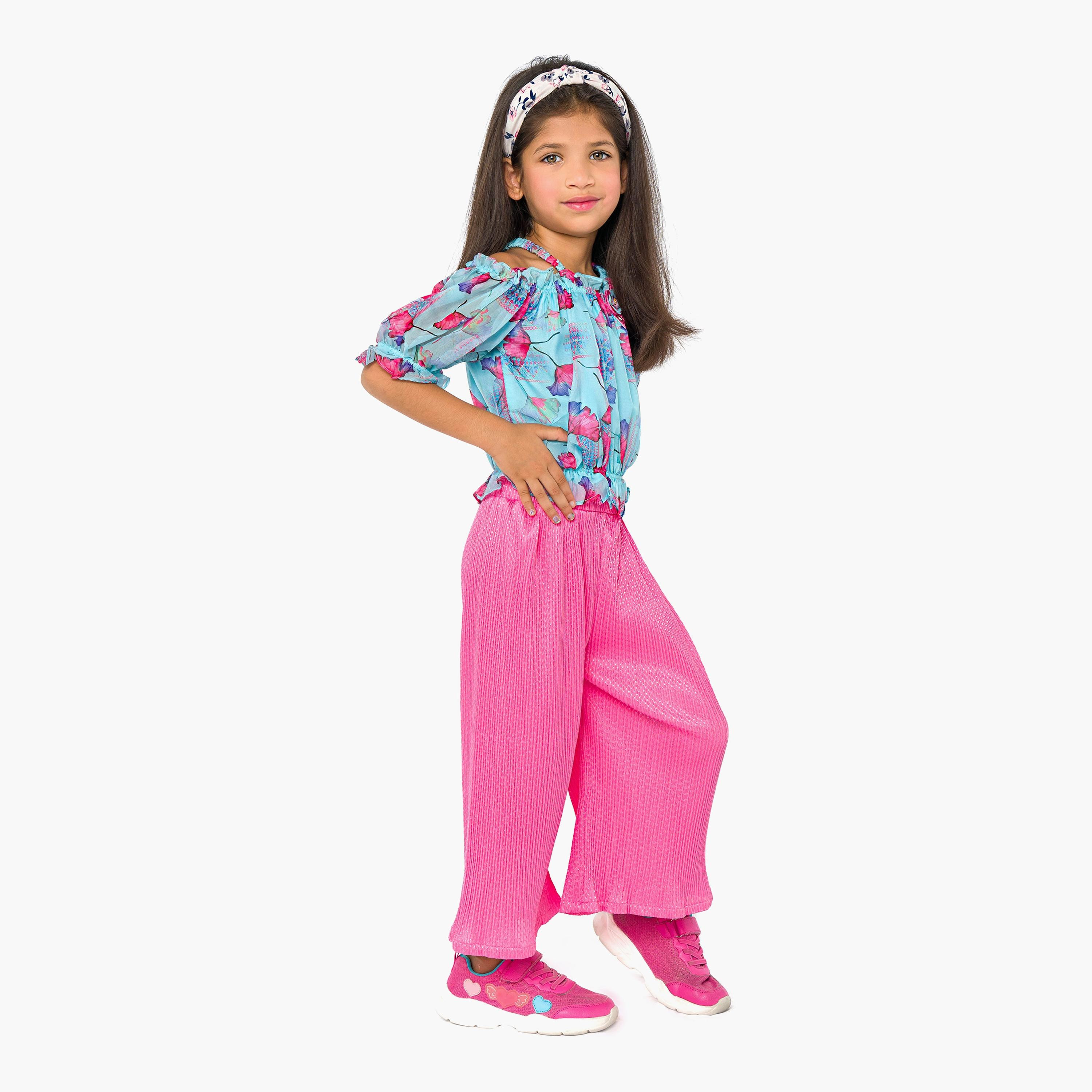 Babyqlo 2-Piece Printed Short Sleeves Top with Culottes-girls-clothing-setsandcoords-image-4