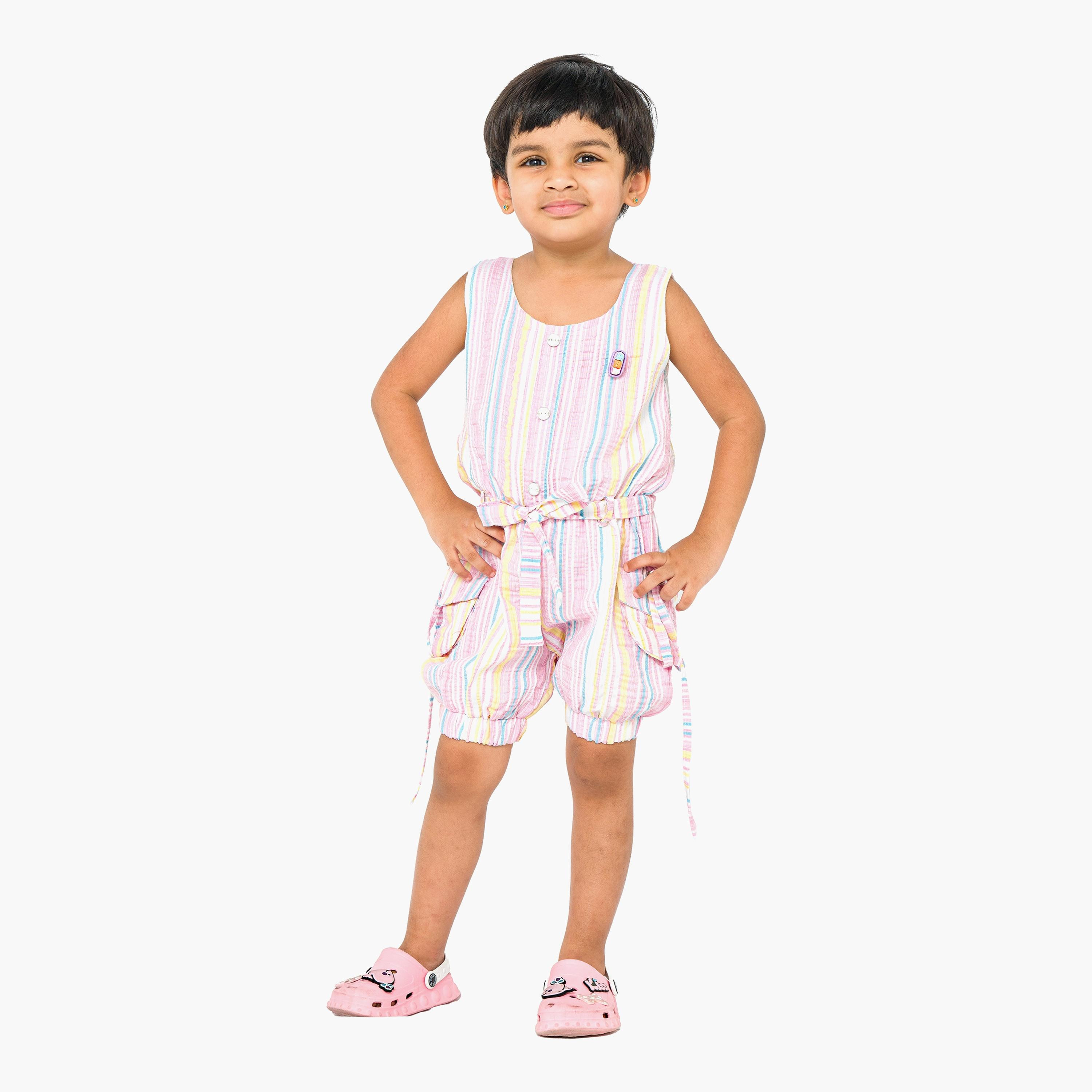 Babyqlo Striped Sleeveless Jumpsuits-girls-clothing-dressesandjumpsuits-image-1