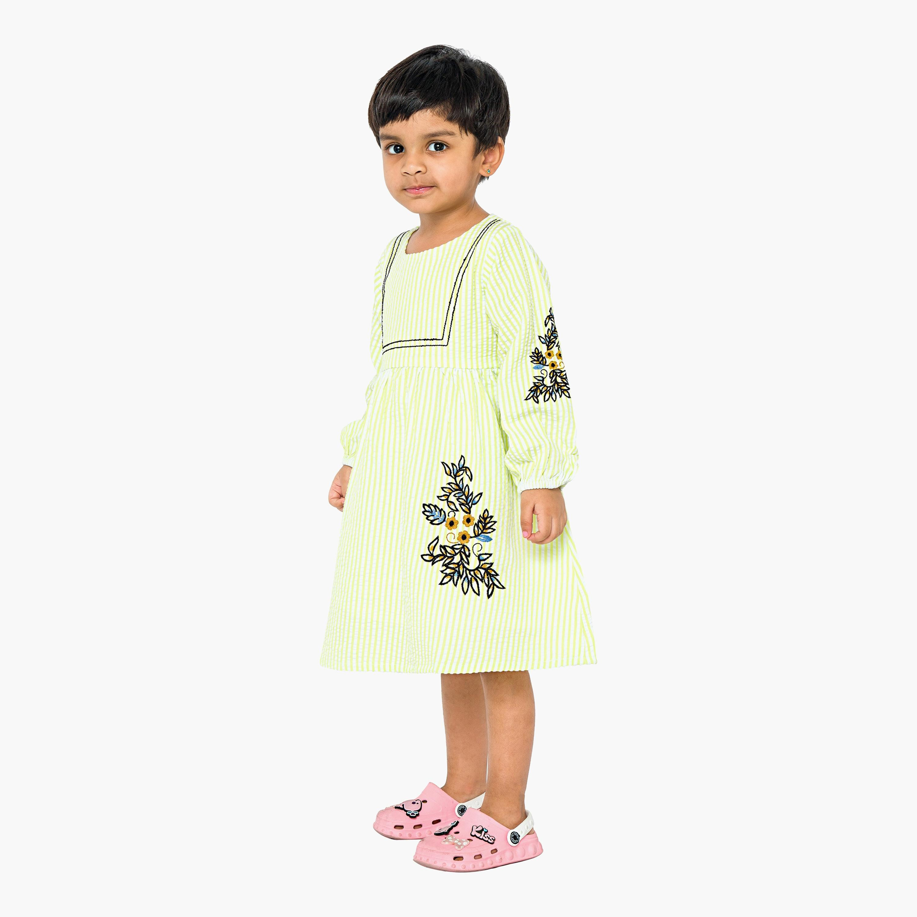 Babyqlo Embroidered Long Sleeves Dress-girls-clothing-dressesandjumpsuits-image-3