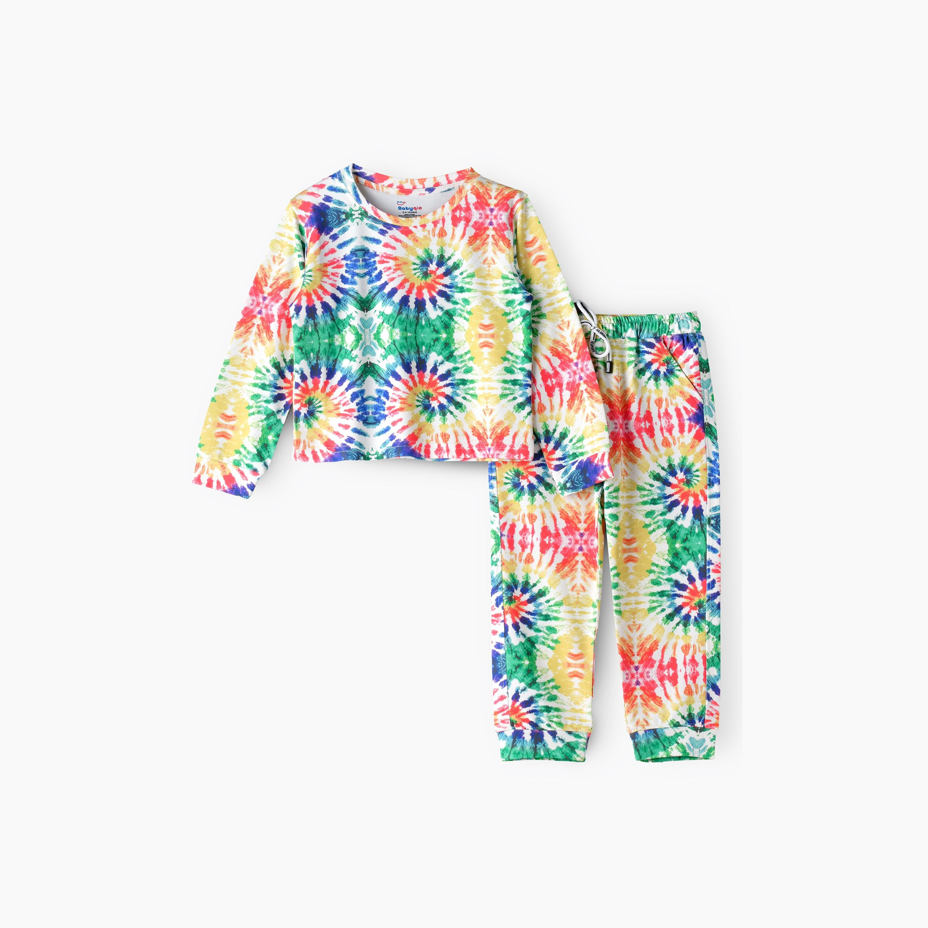تي شيرت مطبوع بأكمام طويلة قطعتين مع بيجامة من بيبيكلو-girls-clothing-setsandcoords-image-1