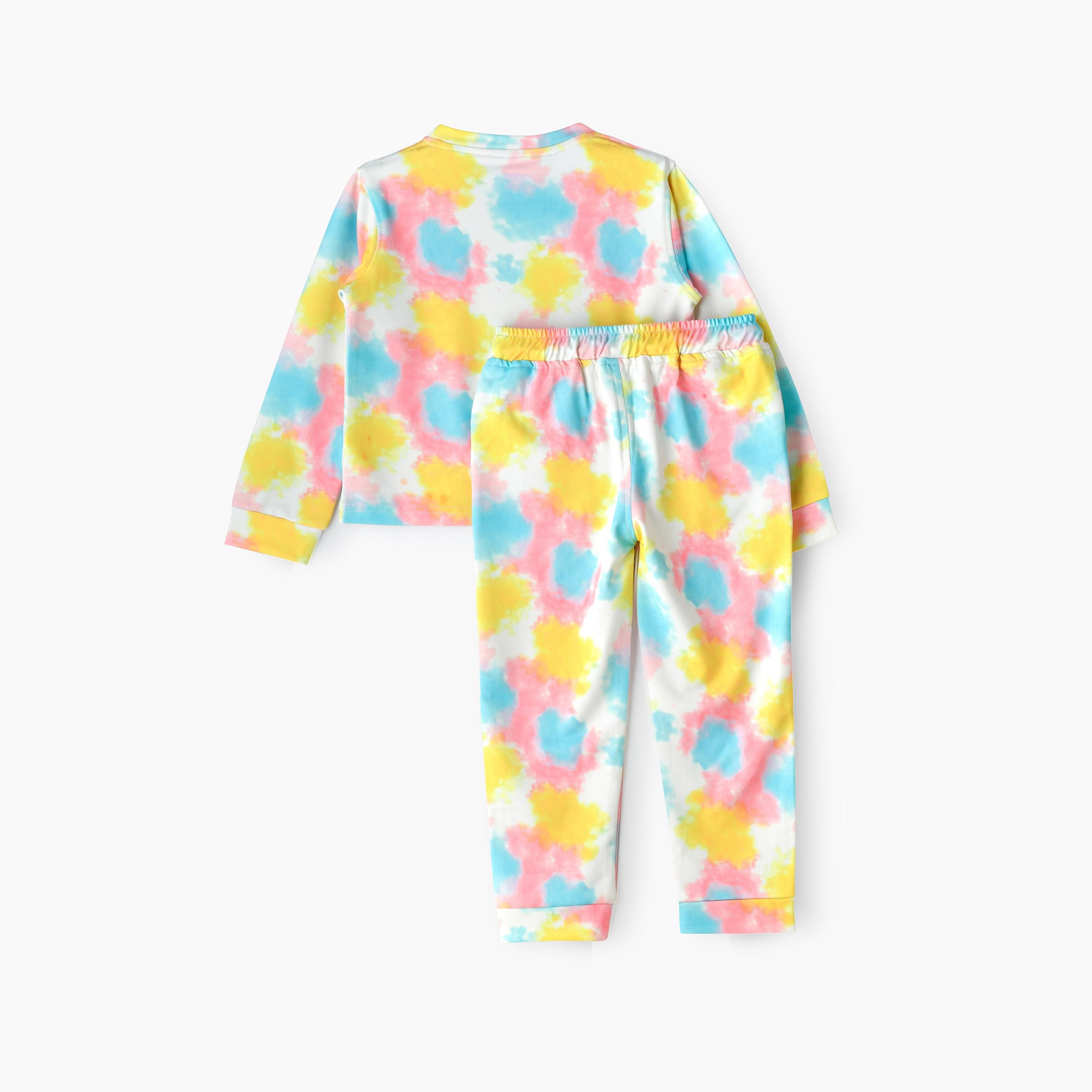 تي شيرت مطبوع بأكمام طويلة قطعتين مع بيجامة من بيبيكلو-girls-clothing-setsandcoords-image-2