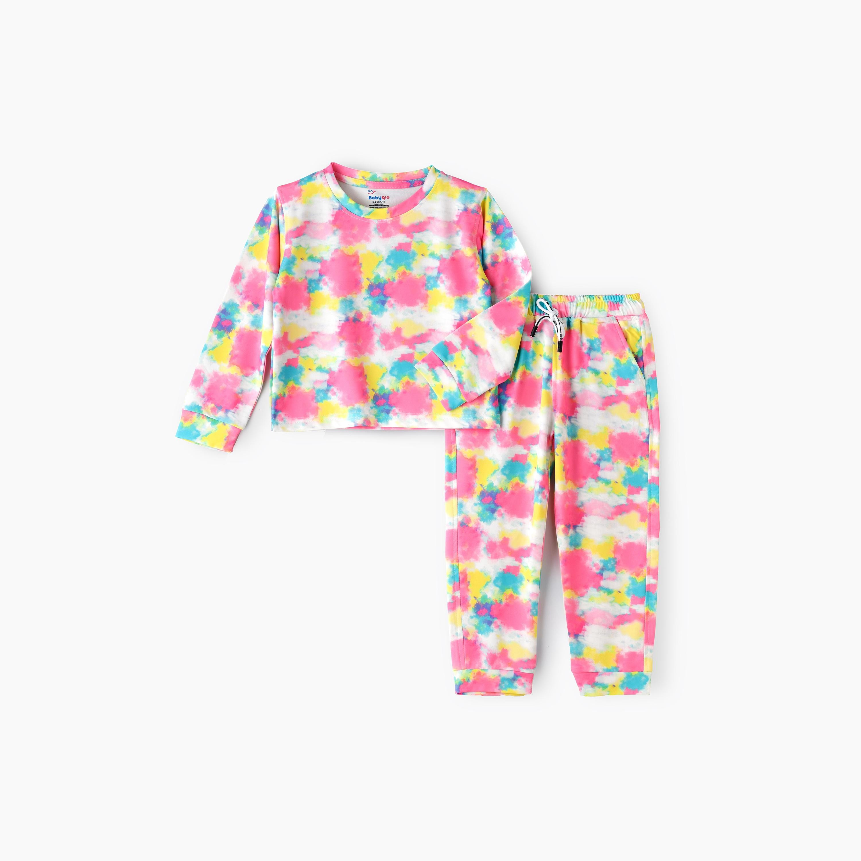 Babyqlo 2-Piece Printed Long Sleeves T-Shirt with Pyjama-girls-clothing-setsandcoords-image-1