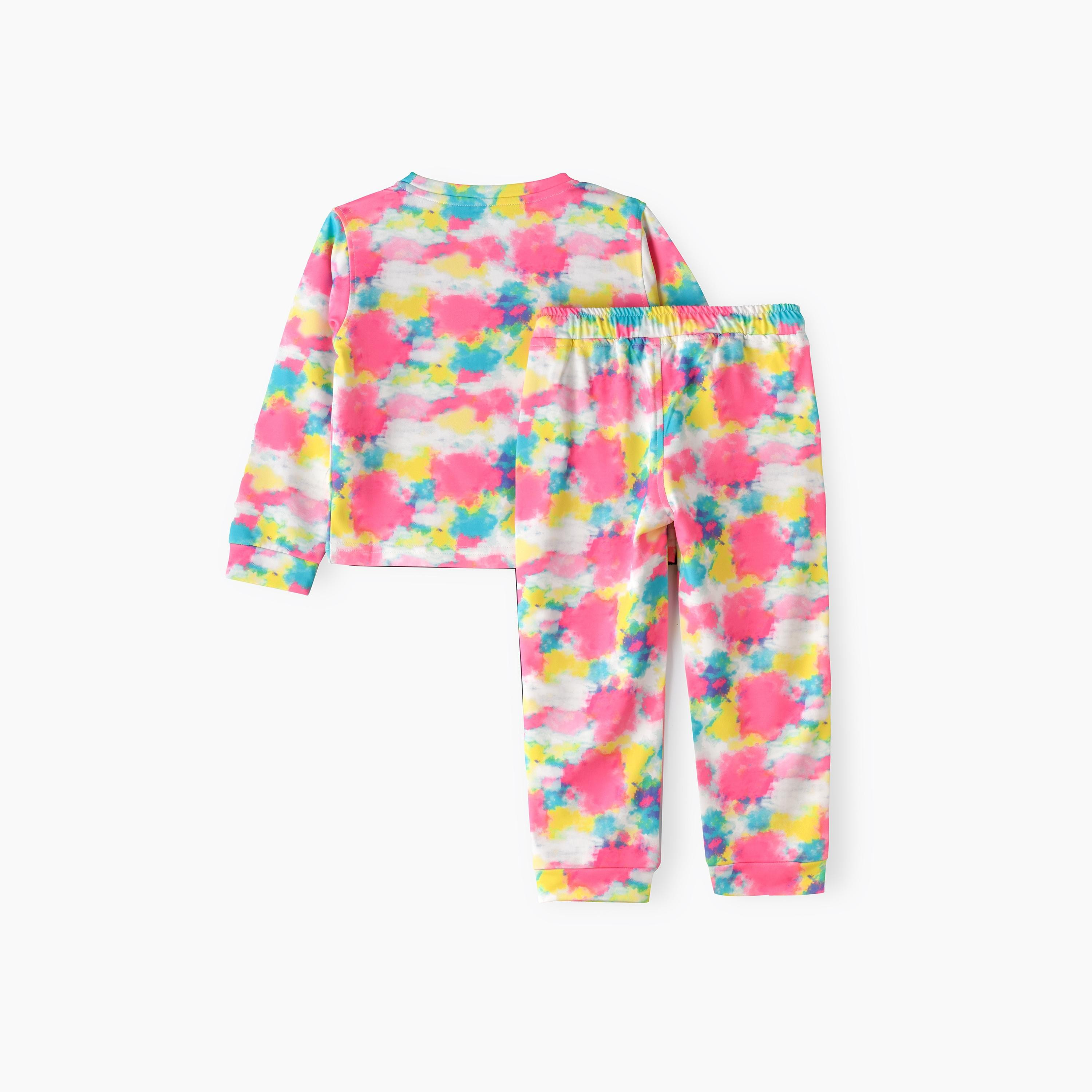 Babyqlo 2-Piece Printed Long Sleeves T-Shirt with Pyjama-girls-clothing-setsandcoords-image-2