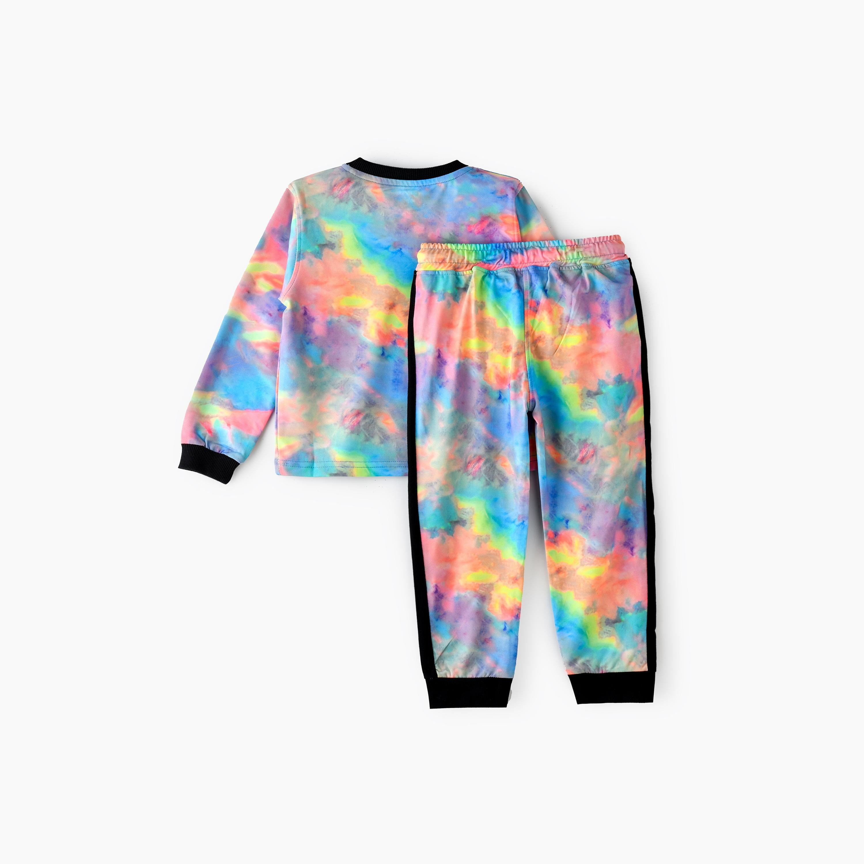 تي شيرت مطبوع بأكمام طويلة قطعتين مع بيجامة من بيبيكلو-girls-clothing-setsandcoords-image-2