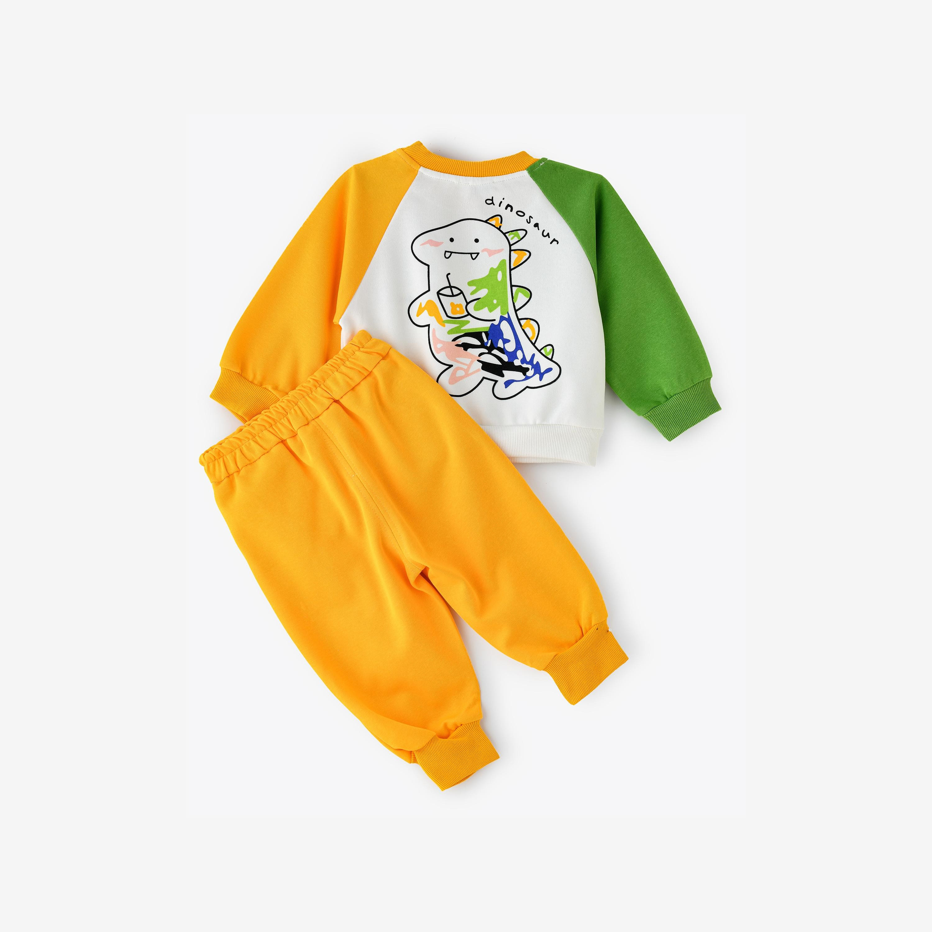 Babyqlo 2-Piece Colour Blocked Long Sleeves Sweatshirt with Joggers-boys-clothing-setsandcoords-image-3