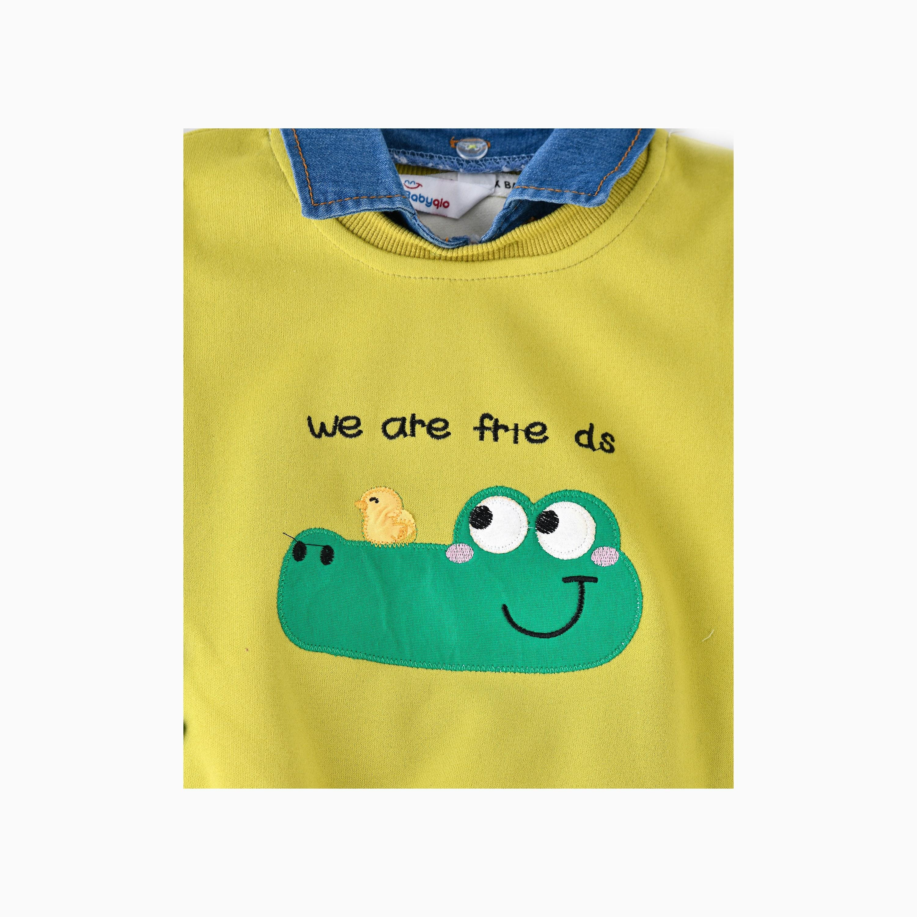 Babyqlo 3-Piece Printed Long Sleeves T-Shirt, Jeans with Sweater-cpkids-clothing-boys-winterwear-sets-image-2