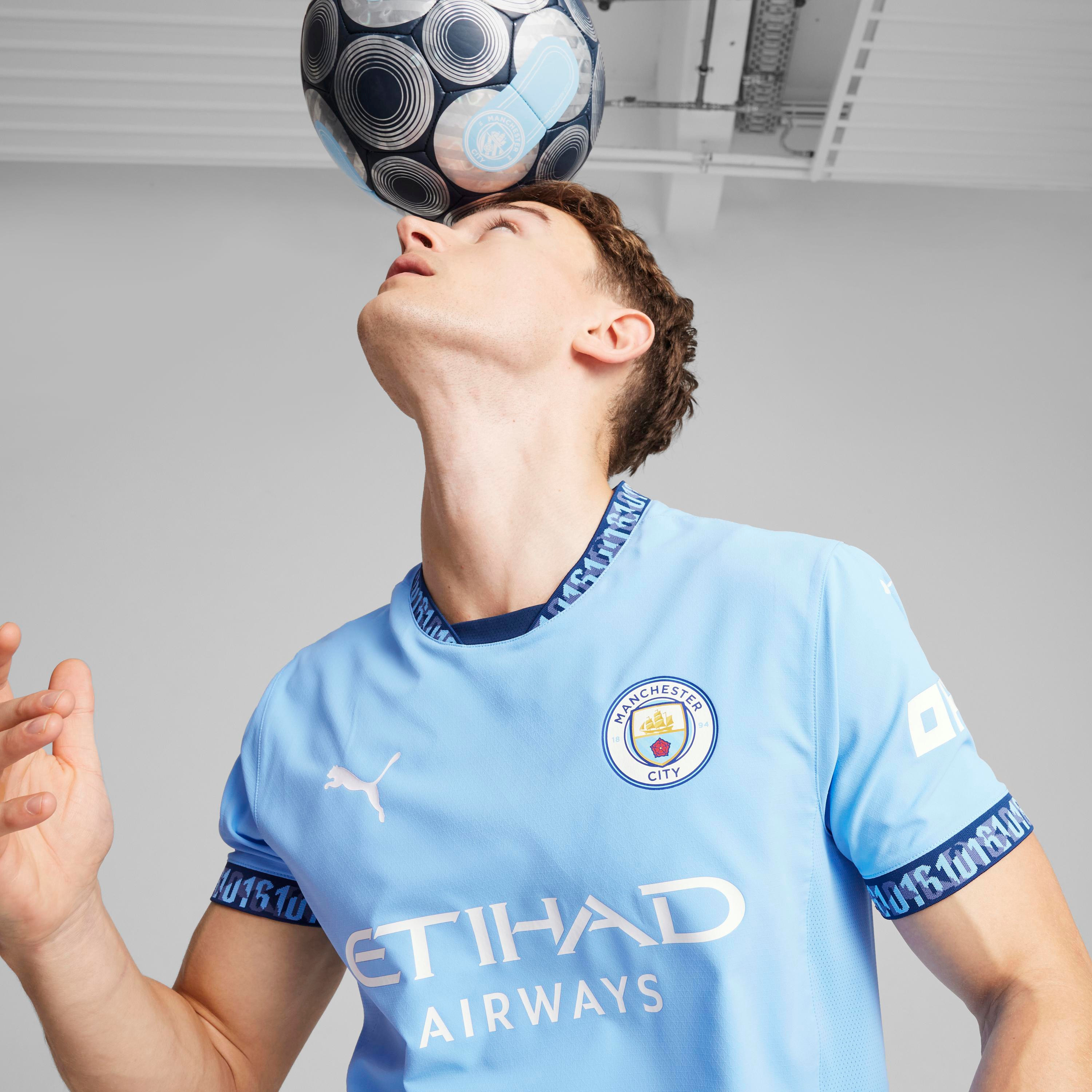 Puma Men's Manchester City FC Home Authentic Jersey Team T-Shirt 77505001 | OE-men-clothing-sportswearandactivewear-tshirtsandpolos-image-3