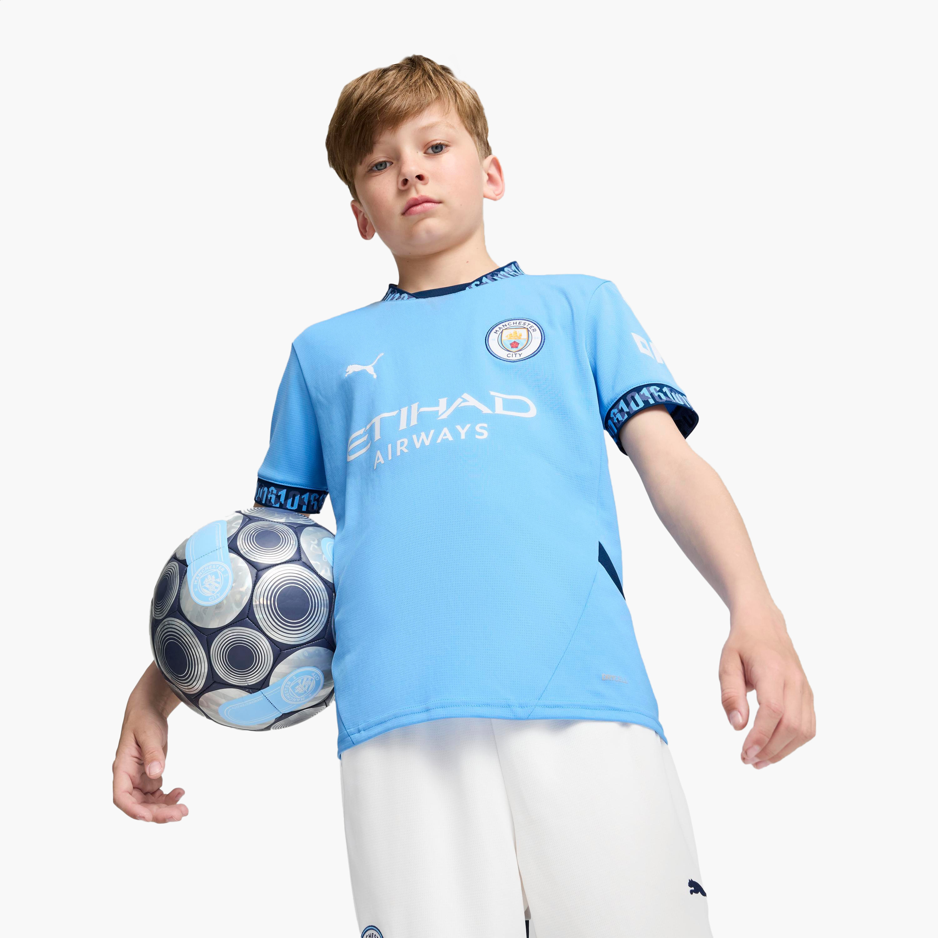 تيشيرت فريق جيرسي ريبليكا ذو مانشستر سيتي إف سي هوم للأطفال من بوما 77507801 | OE-sports-boys-clothing-tops-image-2