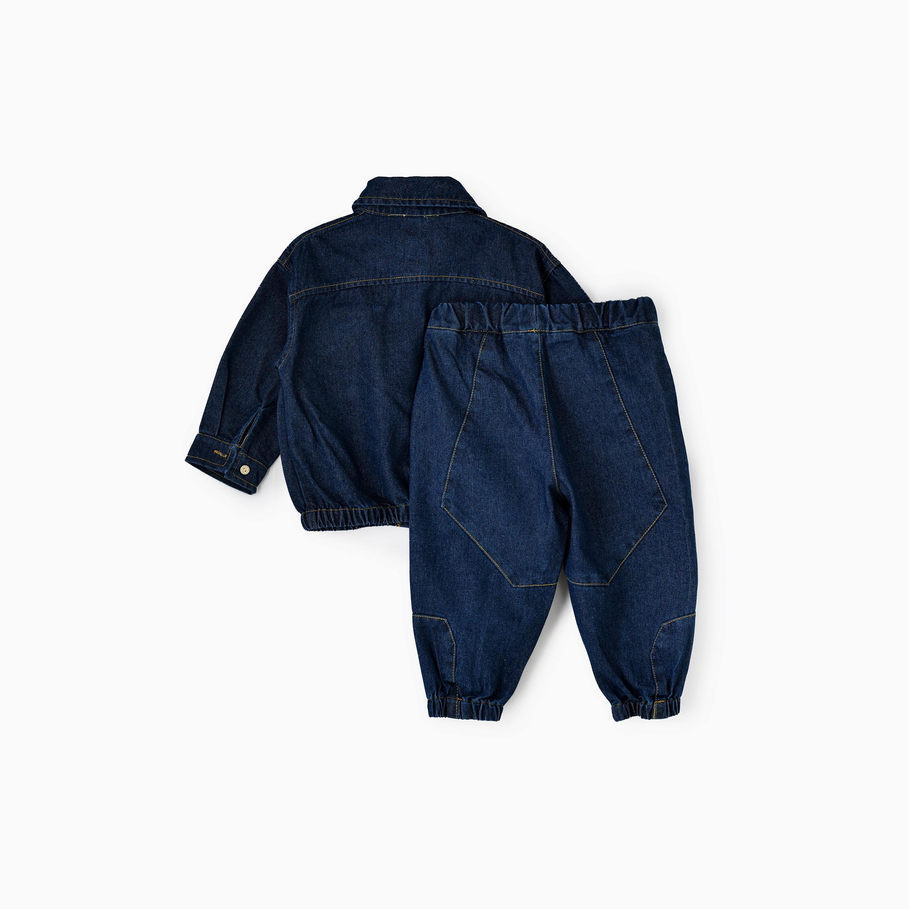 Babyqlo 2-Piece Solid Long Sleeves Jacket with Joggers-boys-clothing-setsandcoords-image-2