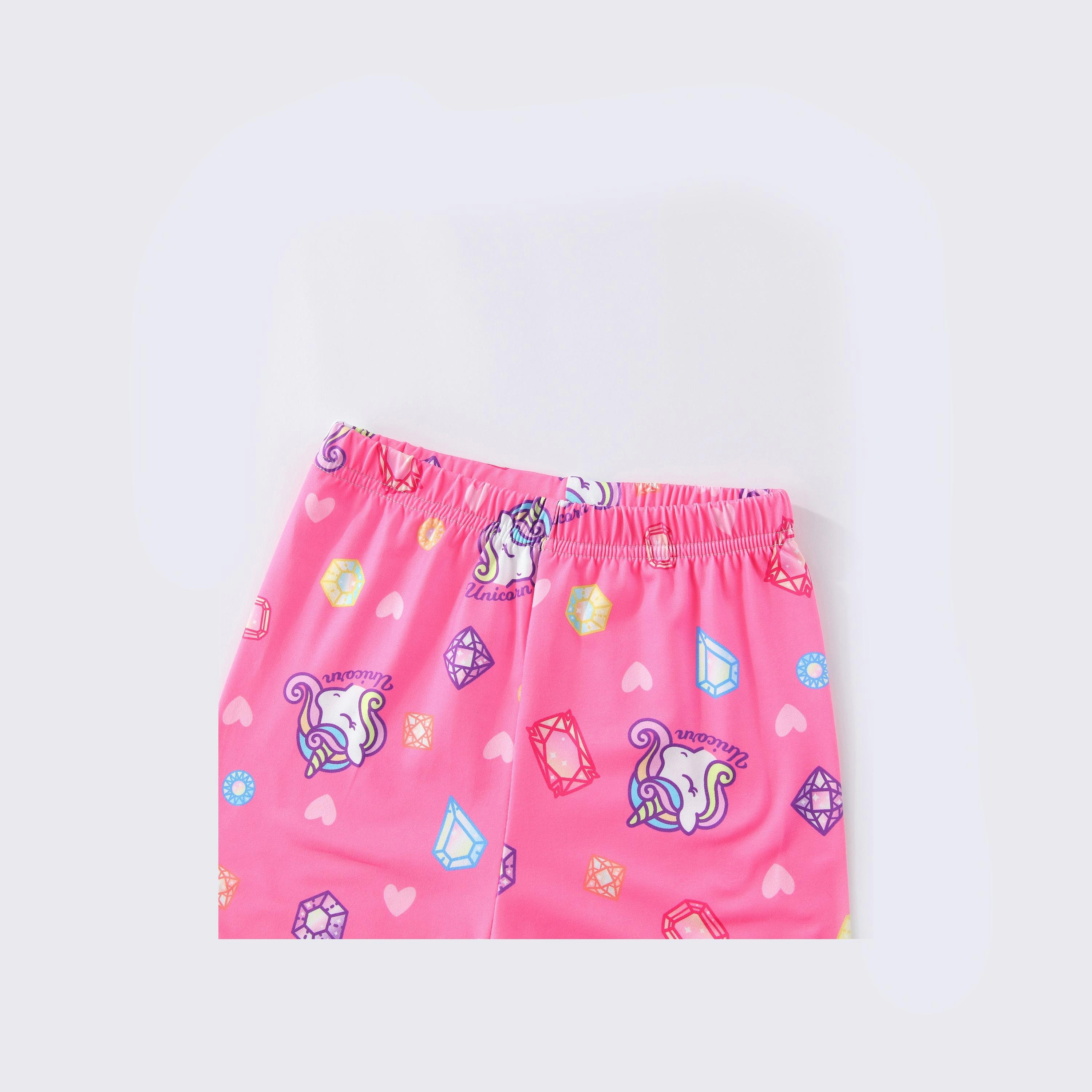 Babyqlo 2-Piece Starry Night Unicorn Printed Glow-in-the-Dark T-Shirt with Pyjama-girls-clothing-nightwear-image-12