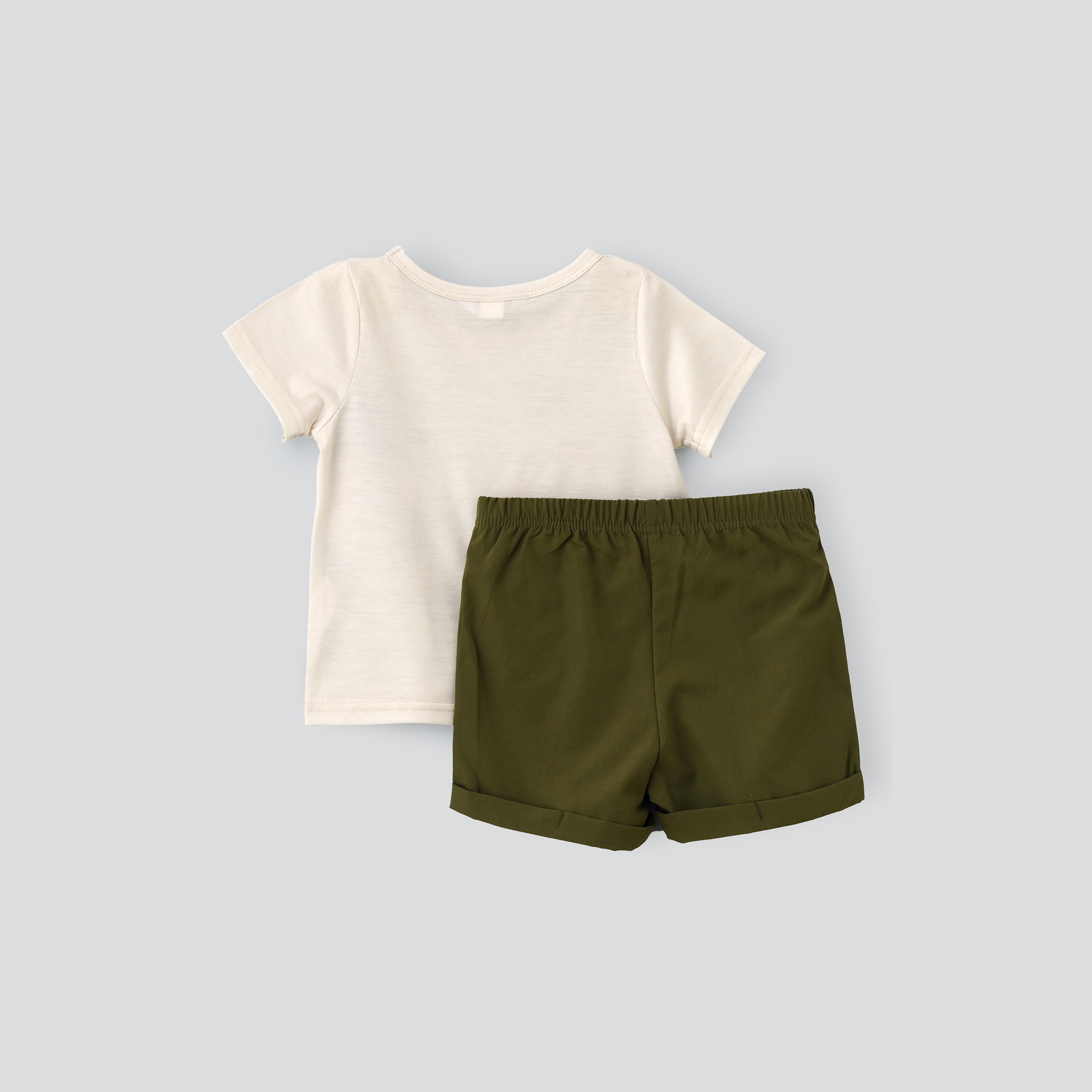 Babyqlo Safari Jungle Printed Short Sleeves T-Shirt with Shorts-boys-clothing-setsandcoords-image-2