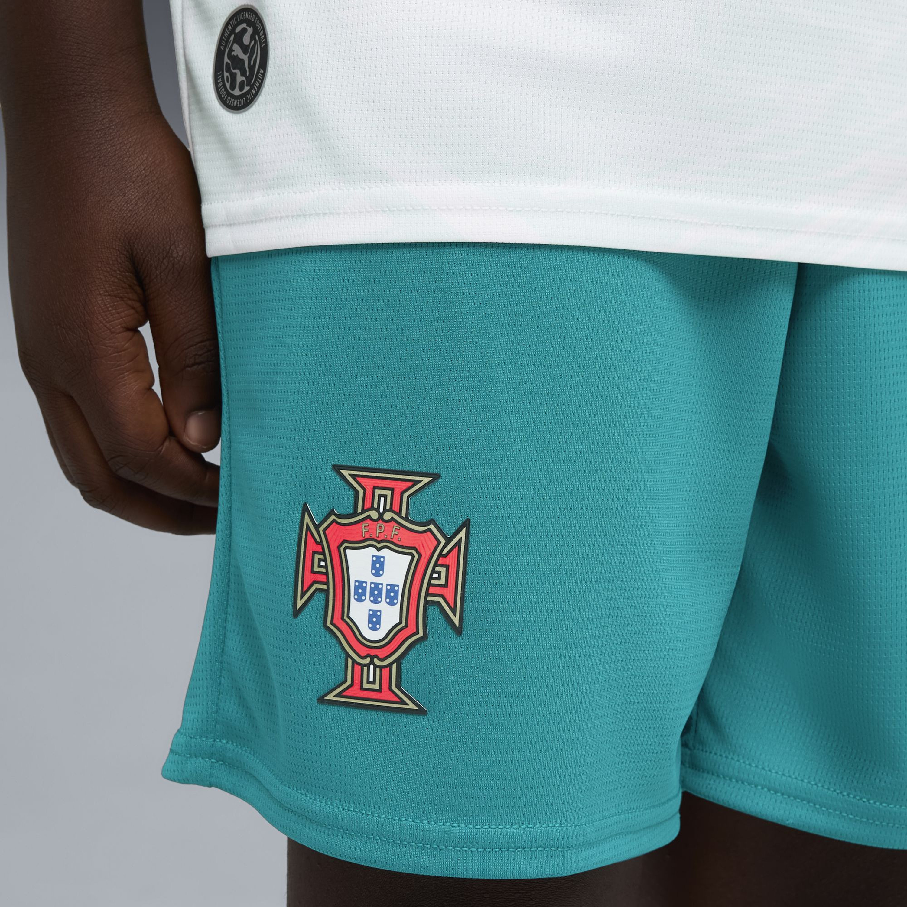 Puma Kid's Portugal 26 Replica Logo Shorts-sports-gear-football-clothing-bottoms-image-3
