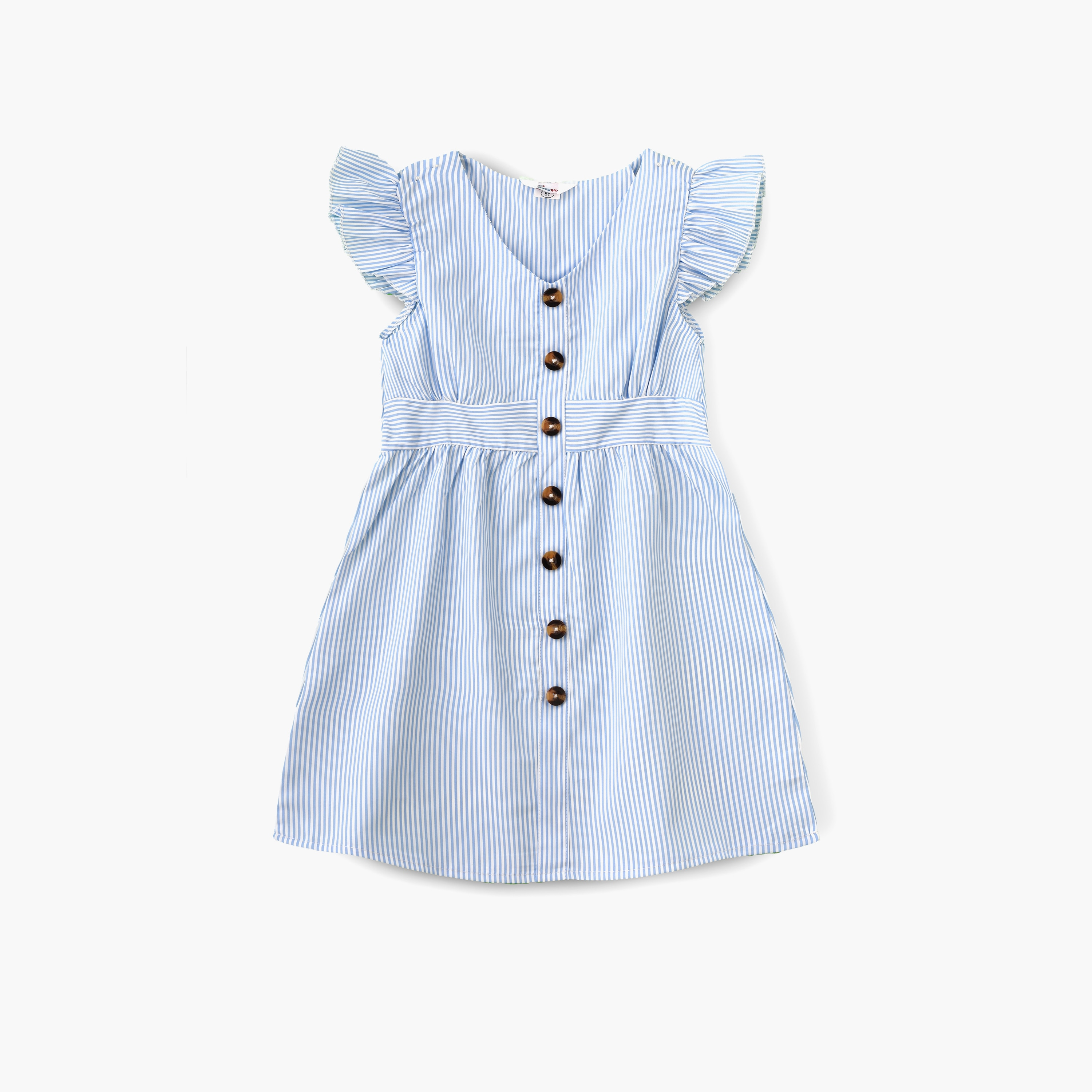 فستان مخطط بأكمام كاب من بيبيكلو-girls-clothing-dressesandjumpsuits-image-1