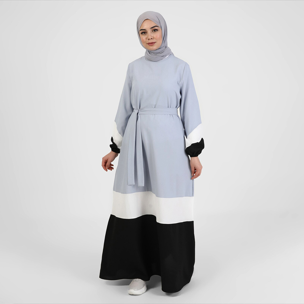 جلابية مودانيسا نسائية مع زرقاء اللون بحزام و ربطة عنق-women-clothing-dresses-image-1
