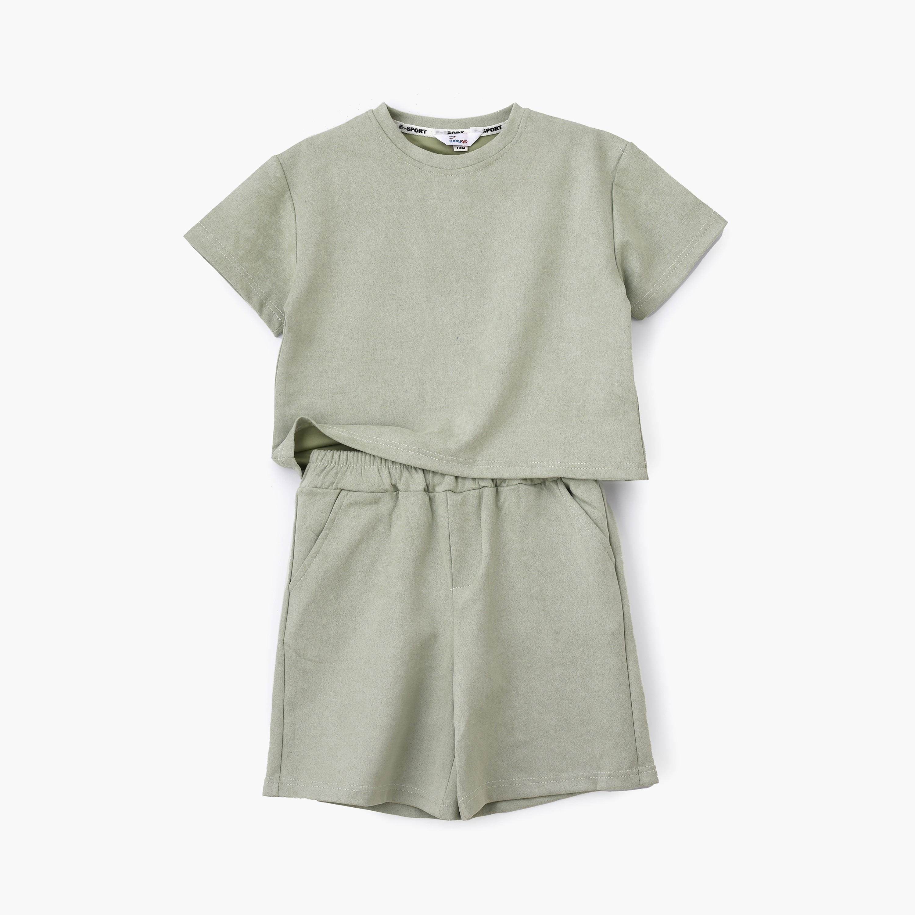 Babyqlo Solid Short Sleeves T-Shirt with Shorts-boys-clothing-setsandcoords-image-1