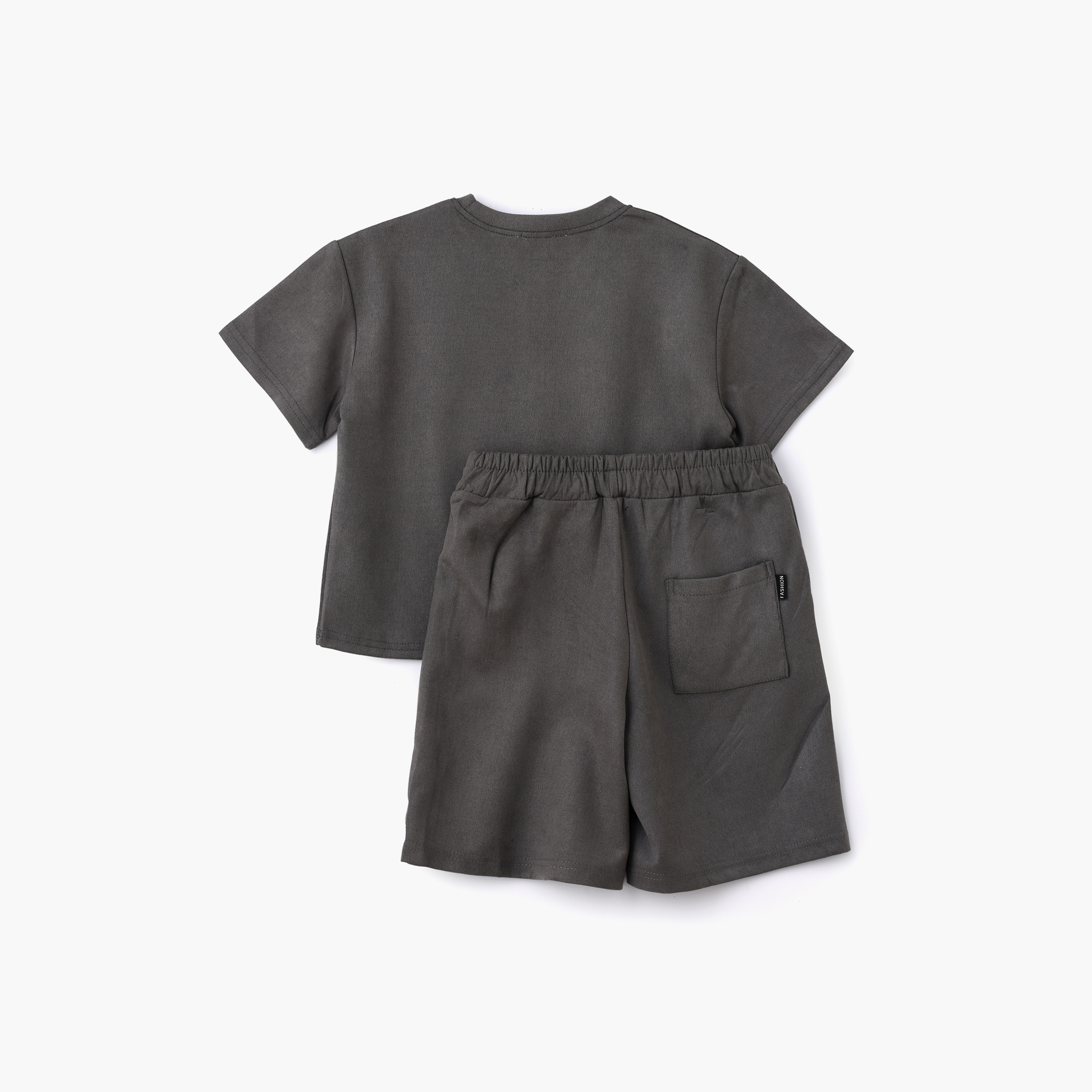 Babyqlo Solid Short Sleeves T-Shirt with Shorts-boys-clothing-setsandcoords-image-2