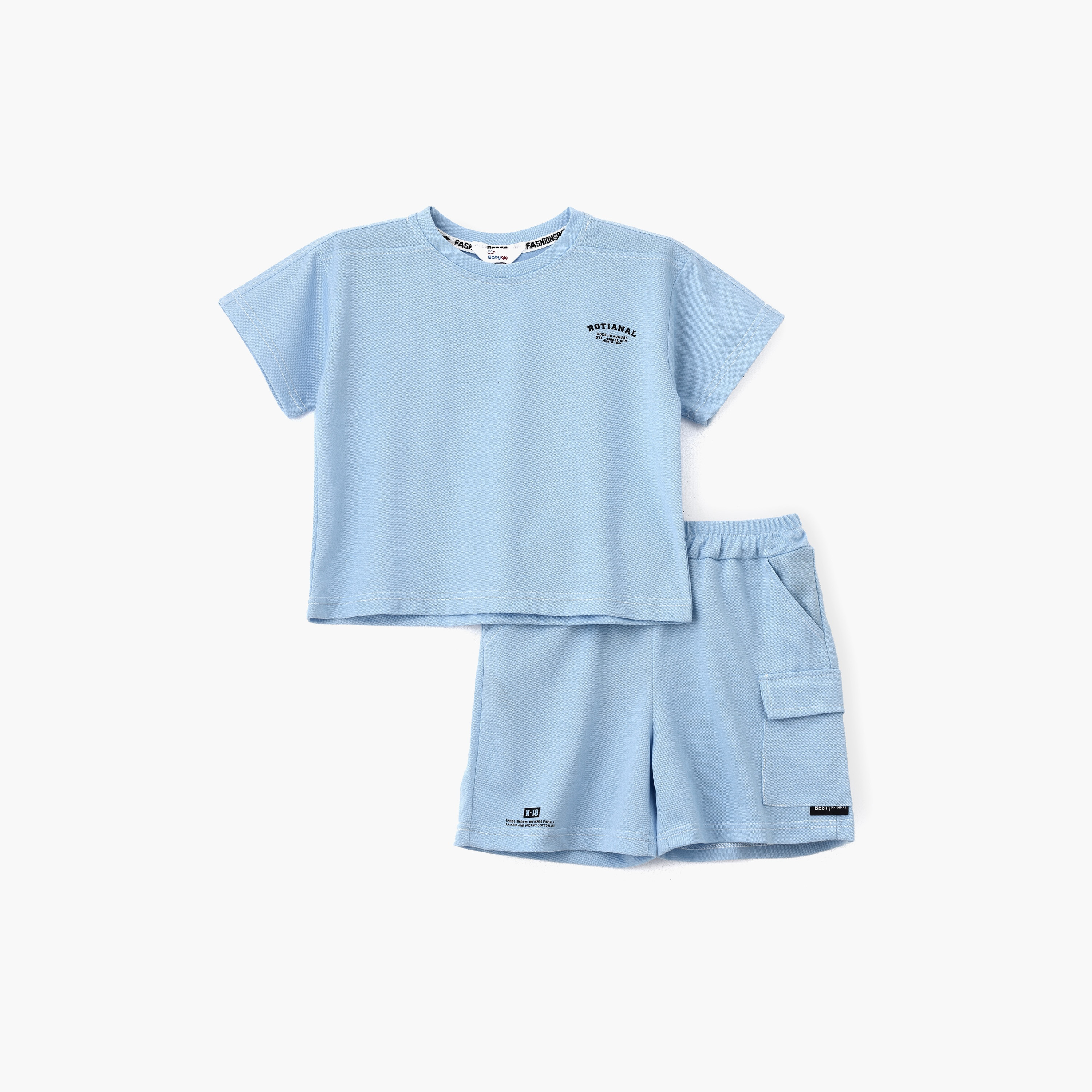 تي شيرت سادة بأكمام قصيرة مع شورت من بيبيكلو-baby-boys-clothing-setsandcoords-image-1