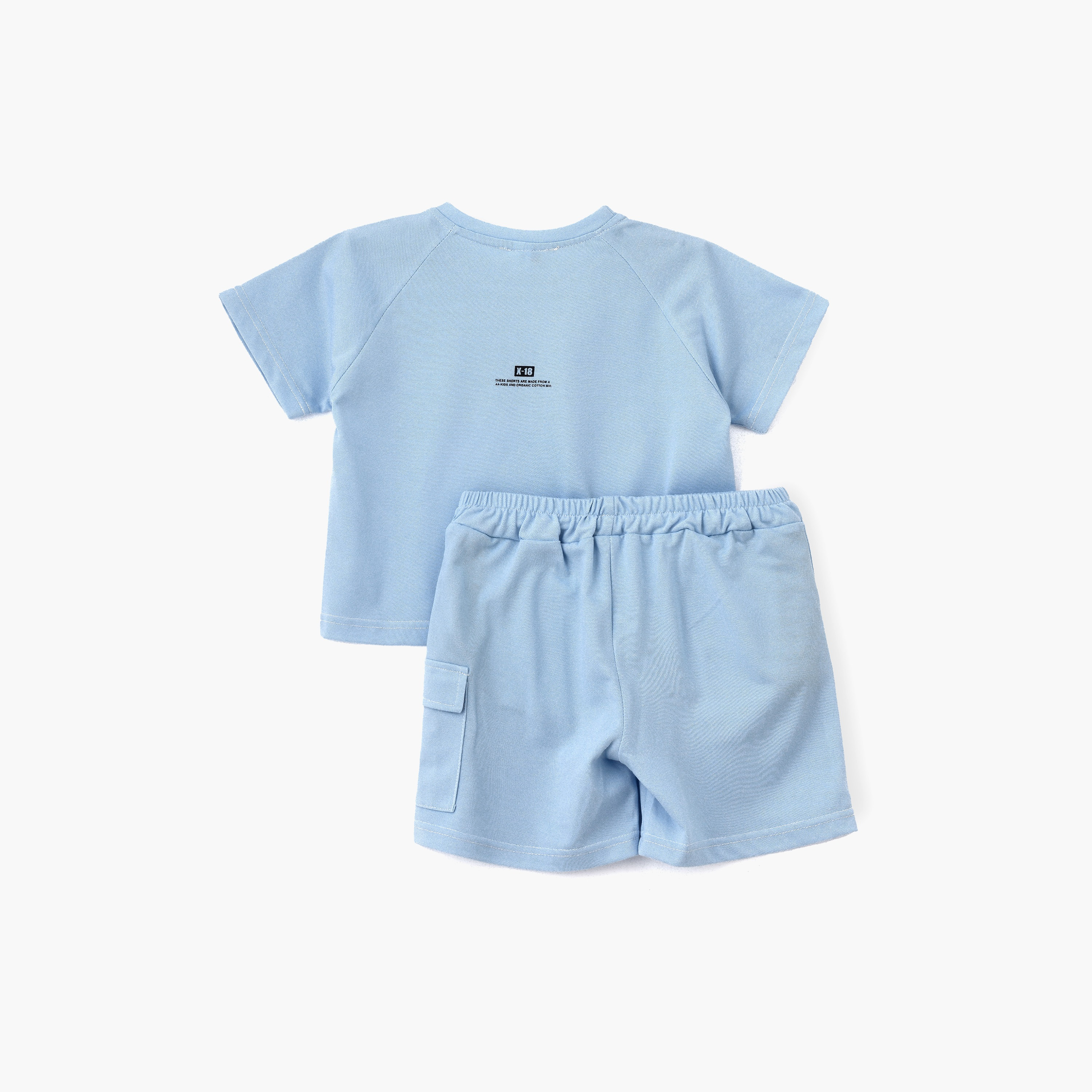Babyqlo Solid Short Sleeves T-Shirt with Shorts-baby-boys-clothing-setsandcoords-image-2