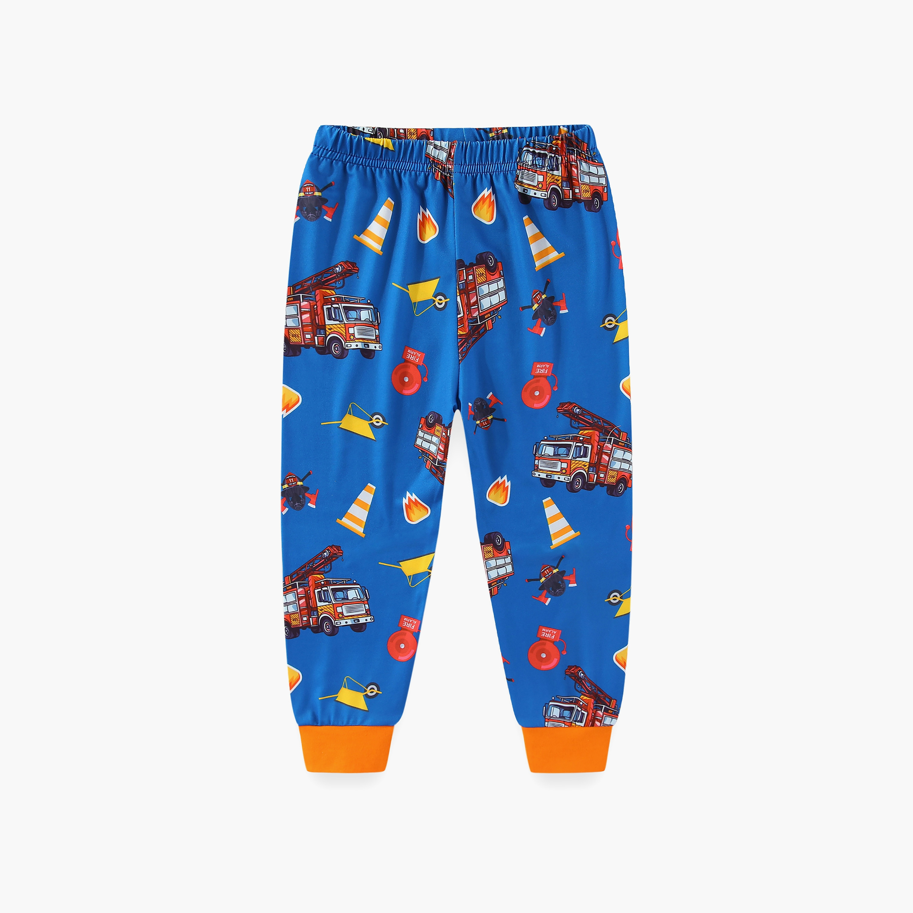 Babyqlo Fire Truck Rescue Mission Printed Glow-in-the-Dark T-Shirt with Joggers-boys-clothing-nightwear-image-11