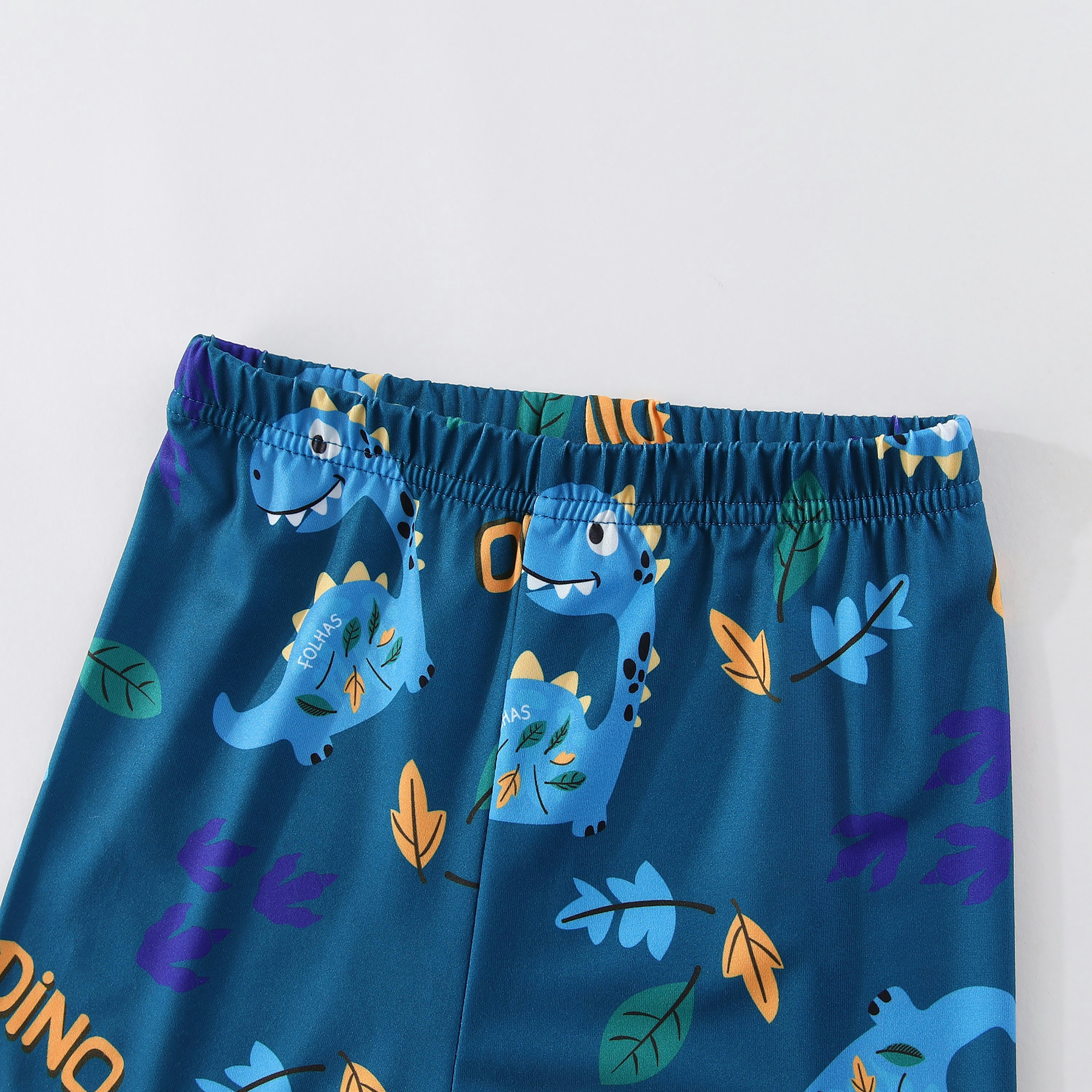 Babyqlo Blue Dino’s Leafy Jungle Trek Printed Glow-in-the-Dark T-Shirt with Joggers-boys-clothing-nightwear-image-8