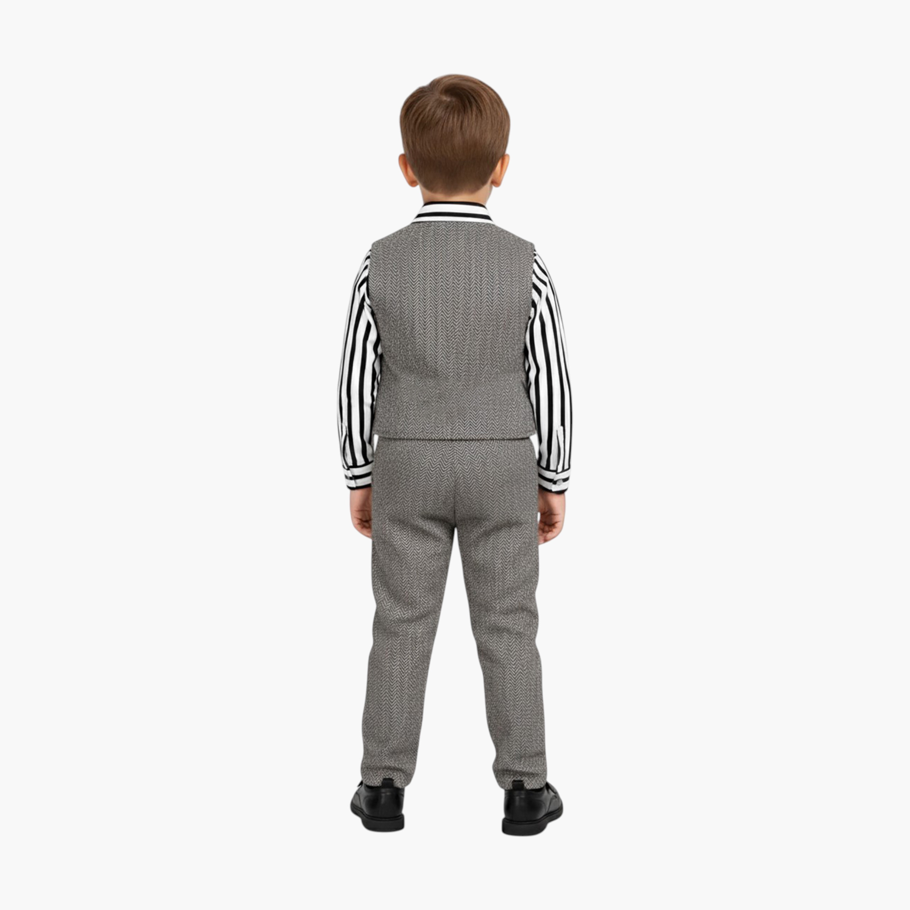 Babyqlo 3-Piece Classic Striped Shirt, Jacket and Pants Set-boys-clothing-setsandcoords-image-2