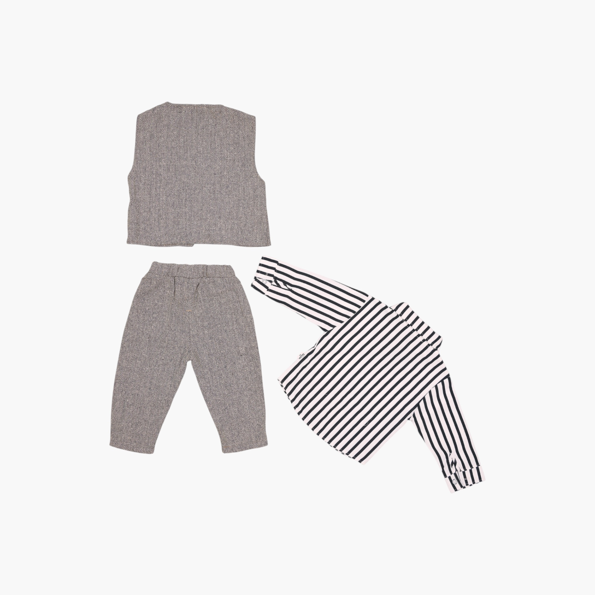 Babyqlo 3-Piece Classic Striped Shirt, Jacket and Pants Set-boys-clothing-setsandcoords-image-4