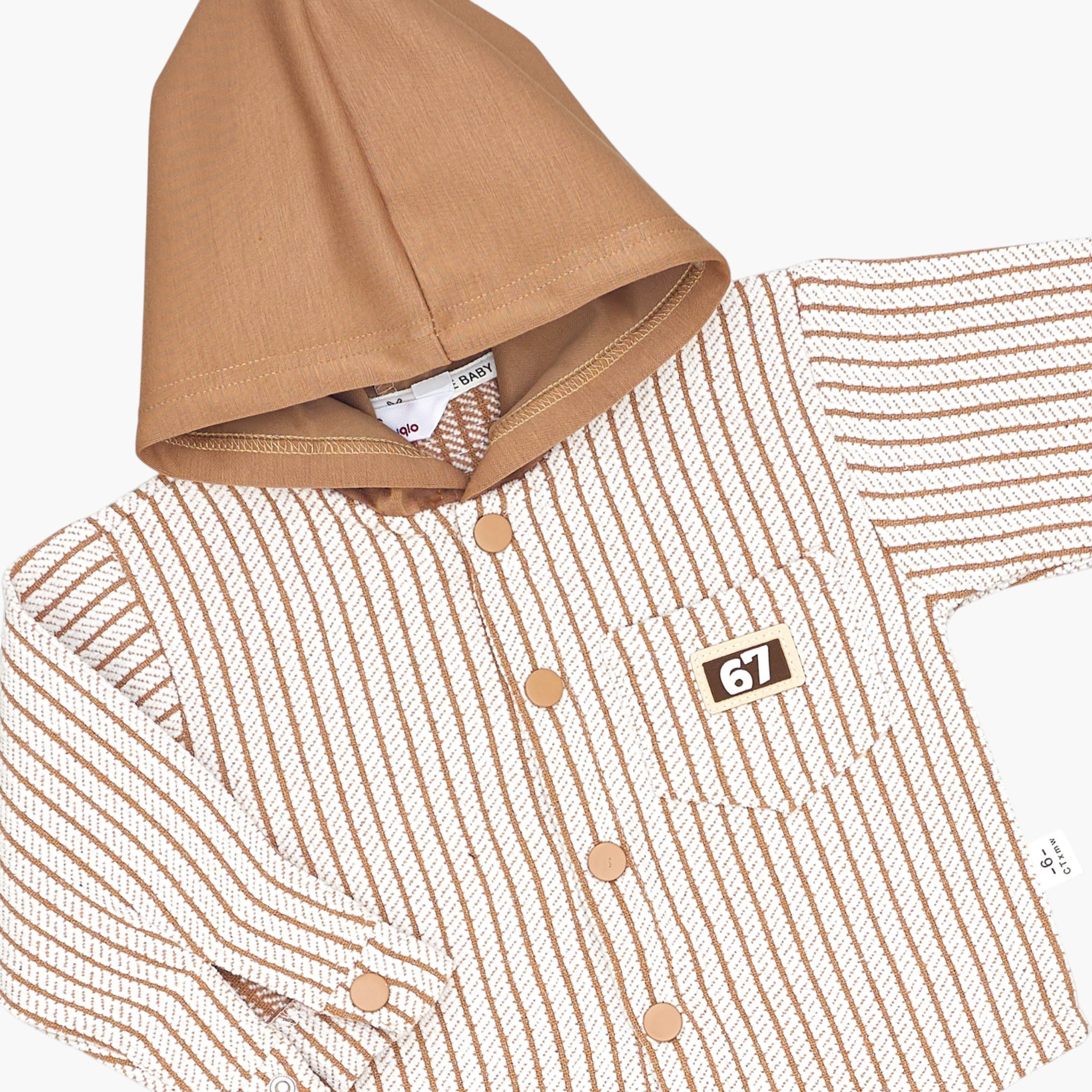 Babyqlo 2-Piece Striped and Hooded Shirt with Joggers Co-ord Set-boys-clothing-setsandcoords-image-3