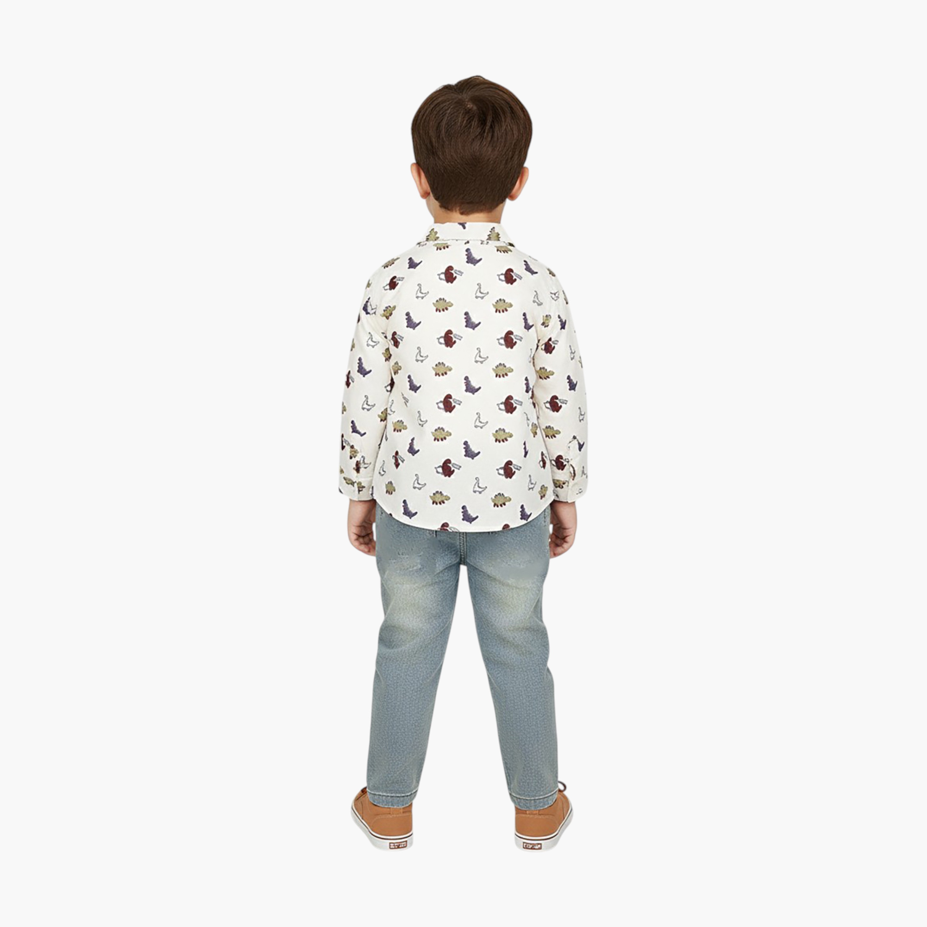 Babyqlo 3-Piece Dinosaur Printed Shirt, T-Shirt and Denim Set-boys-clothing-setsandcoords-image-2